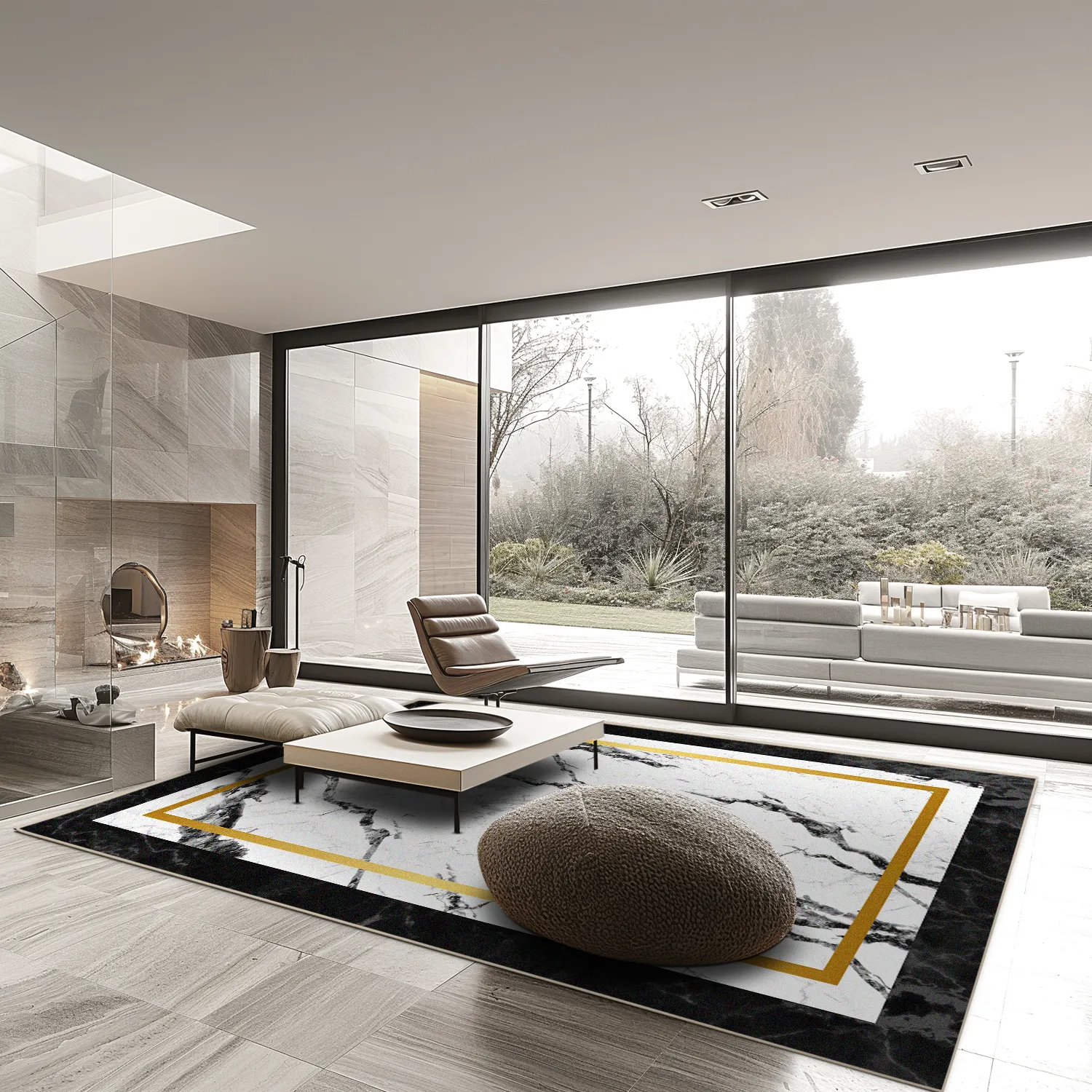 Tappeto Wilton - Avola (nero/bianco/oro)