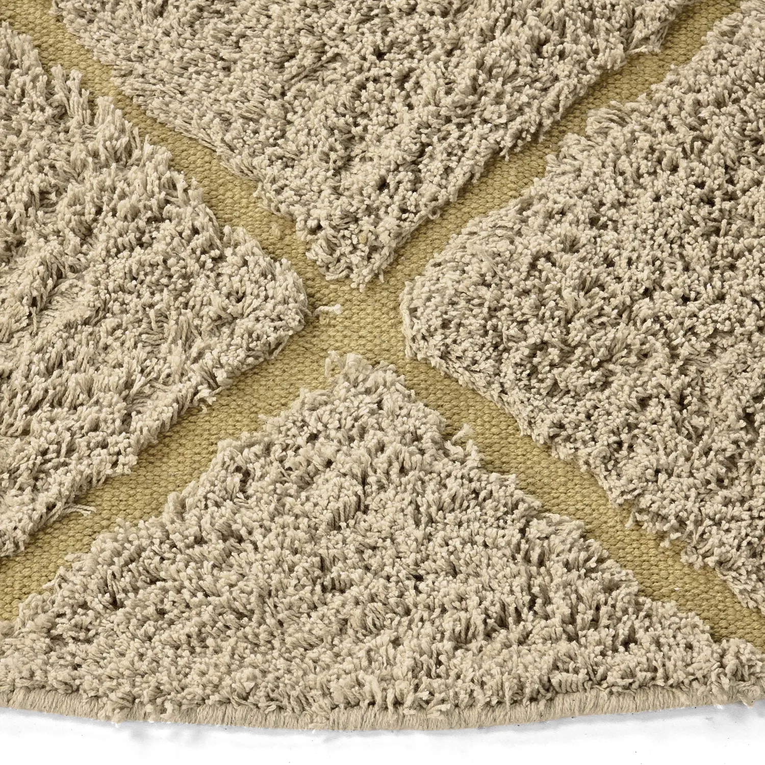Tappeti rotondi - Bellevue Natural Cotton Shaggy (beige/marrone)