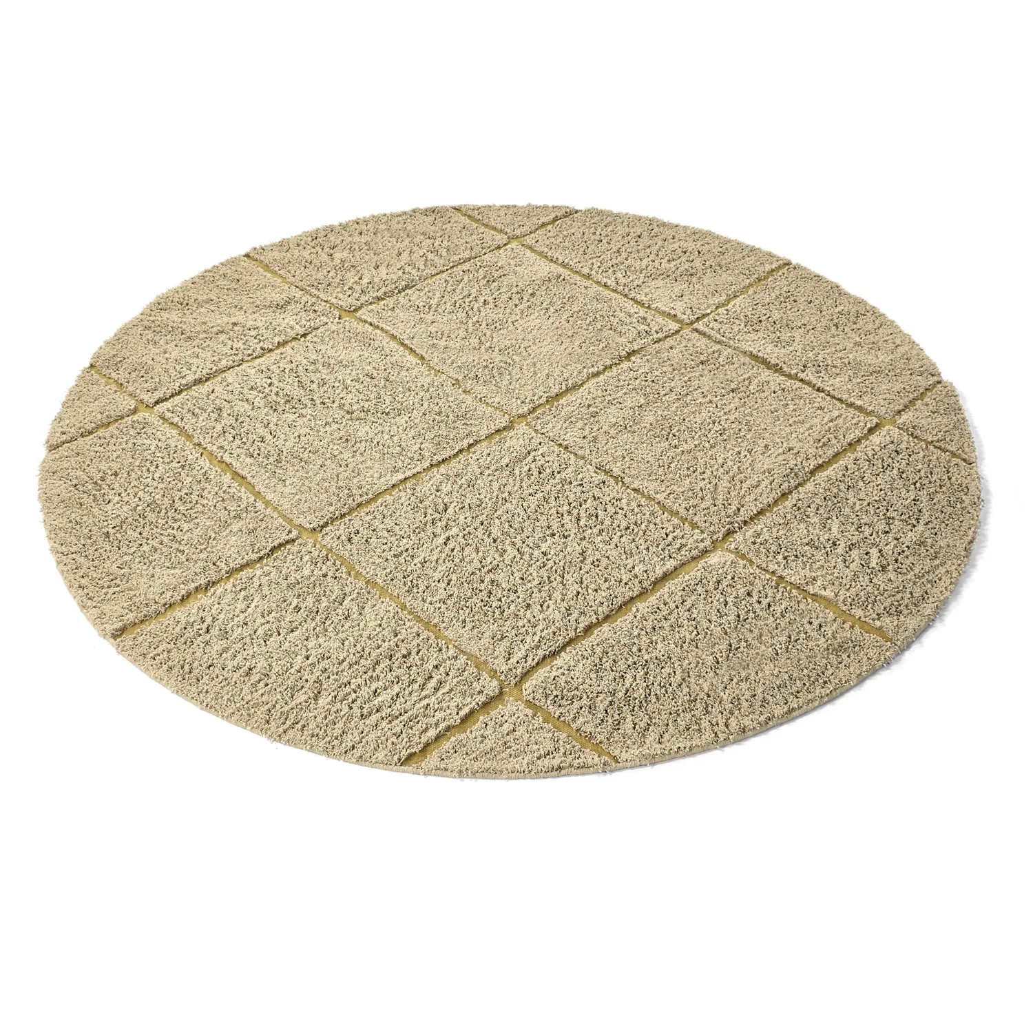 Tappeti rotondi - Bellevue Natural Cotton Shaggy (beige/marrone)
