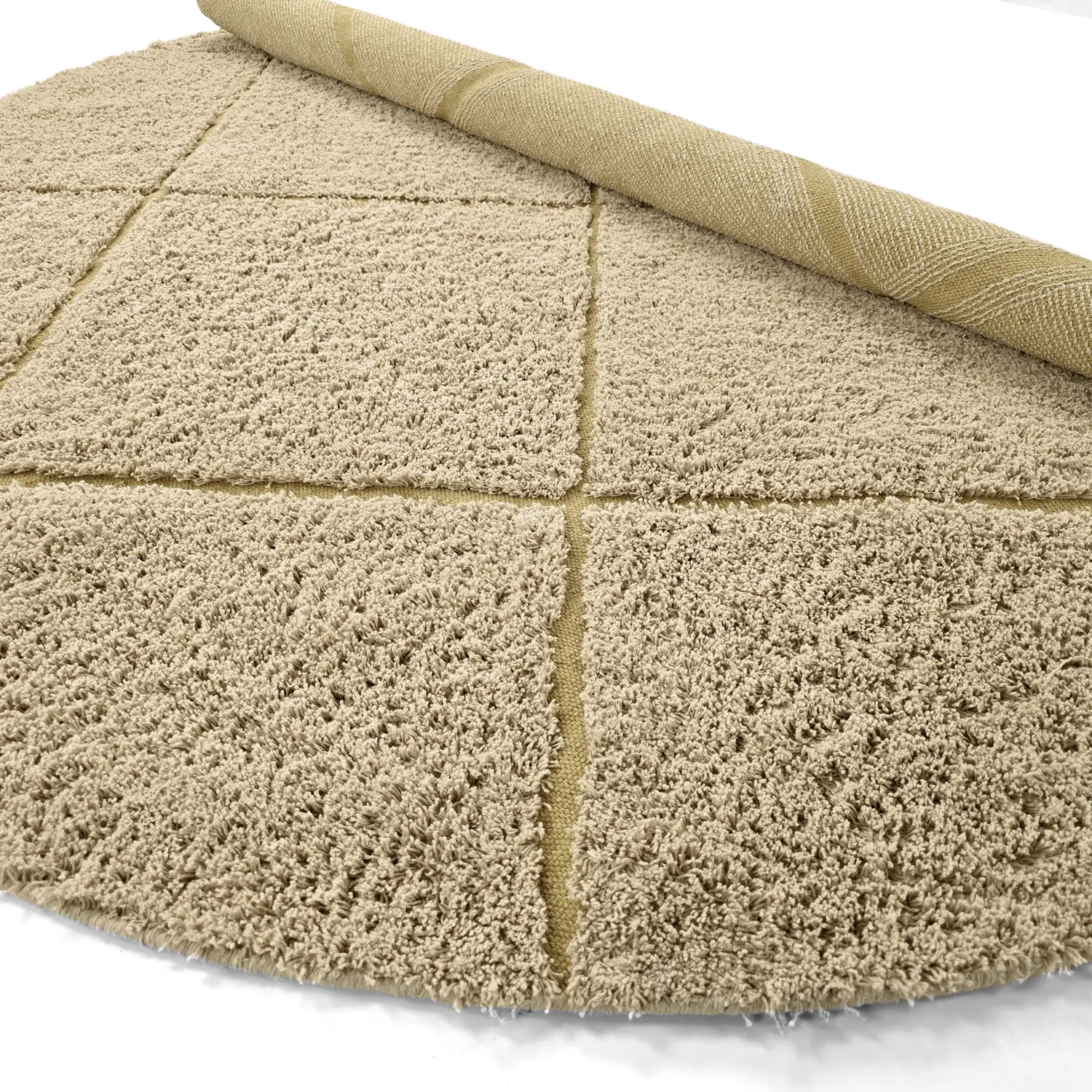 Tappeti rotondi - Bellevue Natural Cotton Shaggy (beige/marrone)