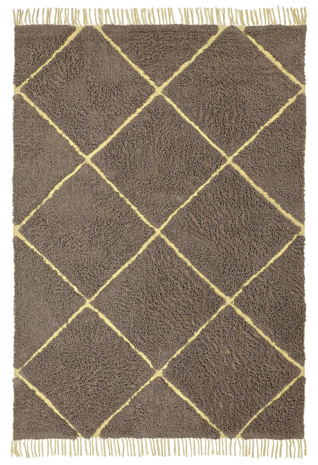 Tappeto A Pelo Lungo - Bellevue Natural Cotton Shaggy (marrone/giallo)