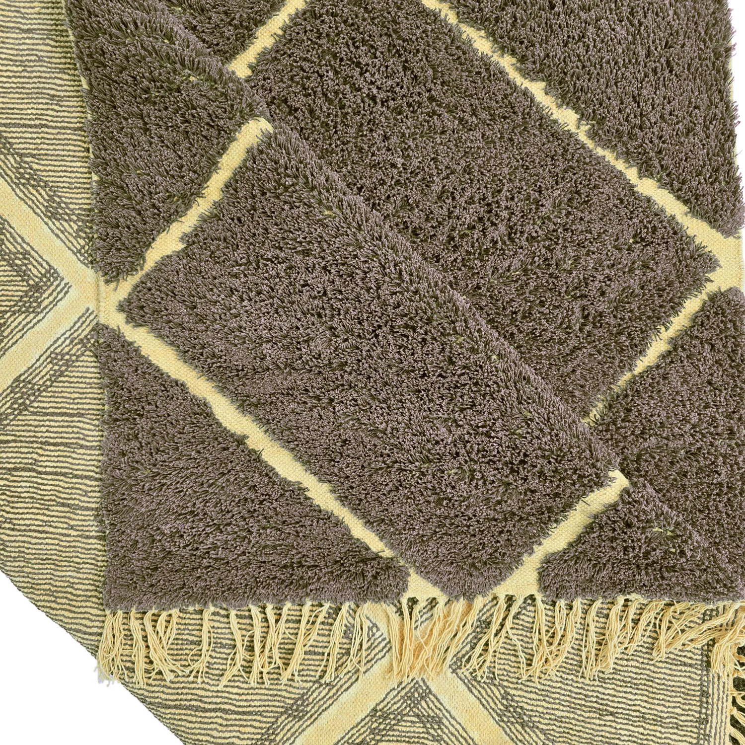 Tappeto A Pelo Lungo - Bellevue Natural Cotton Shaggy (marrone/giallo)