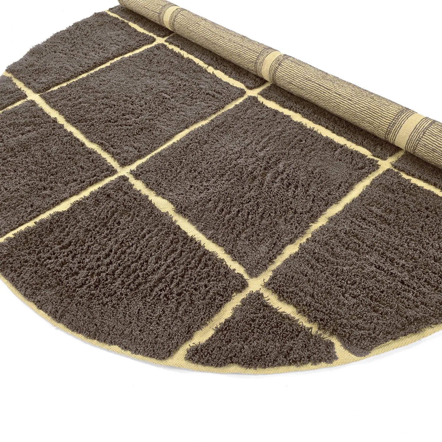 Tappeti rotondi - Bellevue Natural Cotton Shaggy (marrone/giallo)