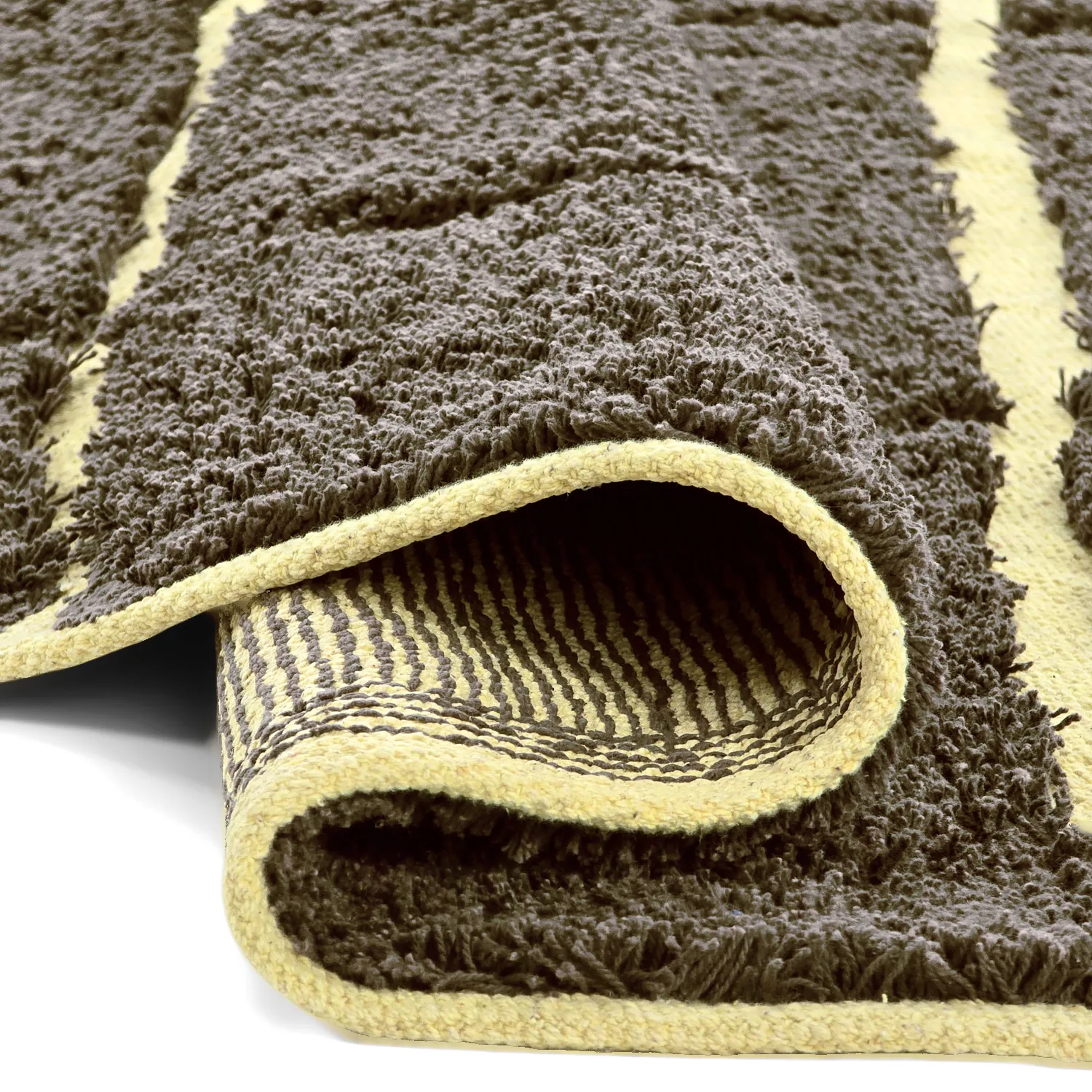 Tappeti rotondi - Bellevue Natural Cotton Shaggy (marrone/giallo)