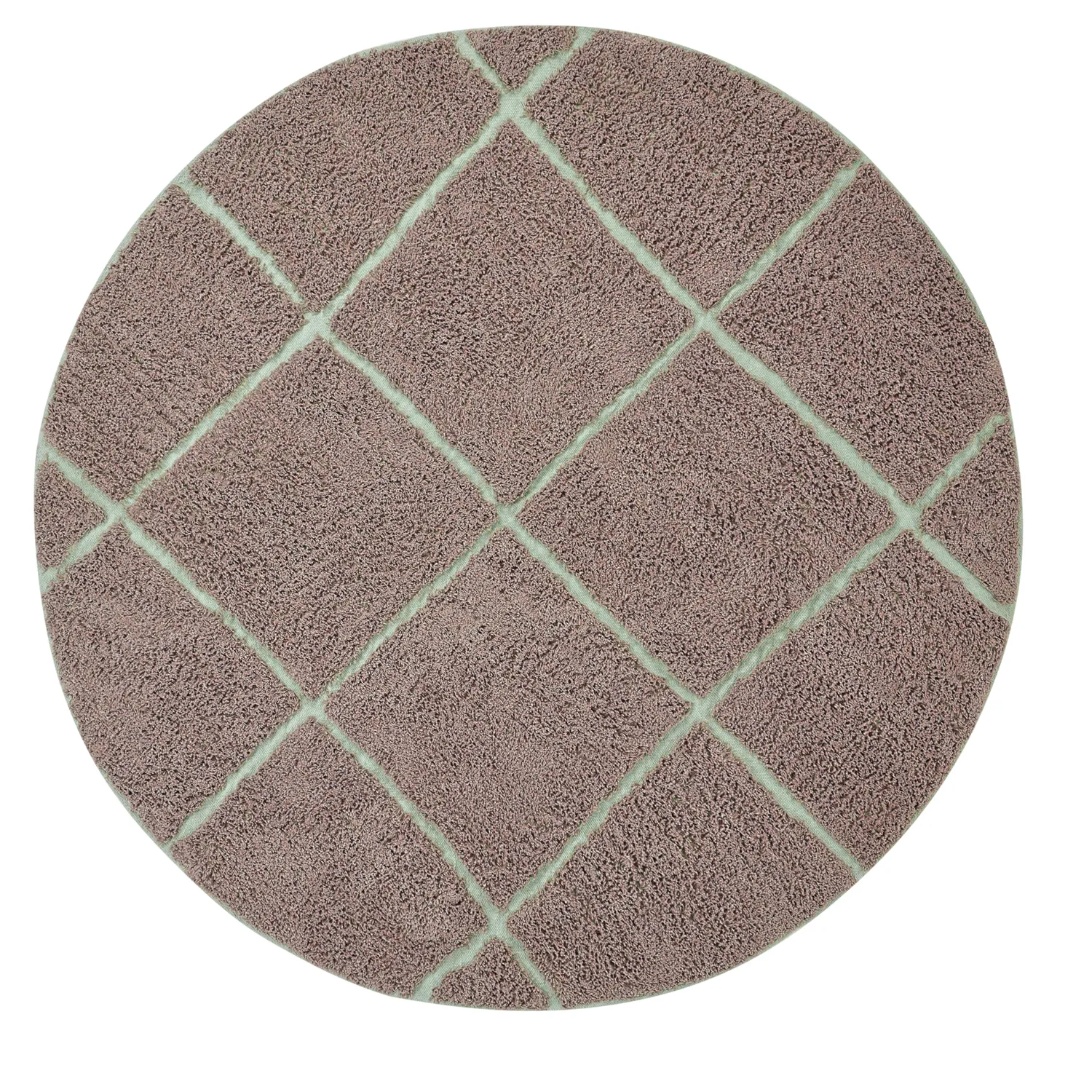 Tappeti rotondi - Bellevue Natural Cotton Shaggy (tortora/verde)