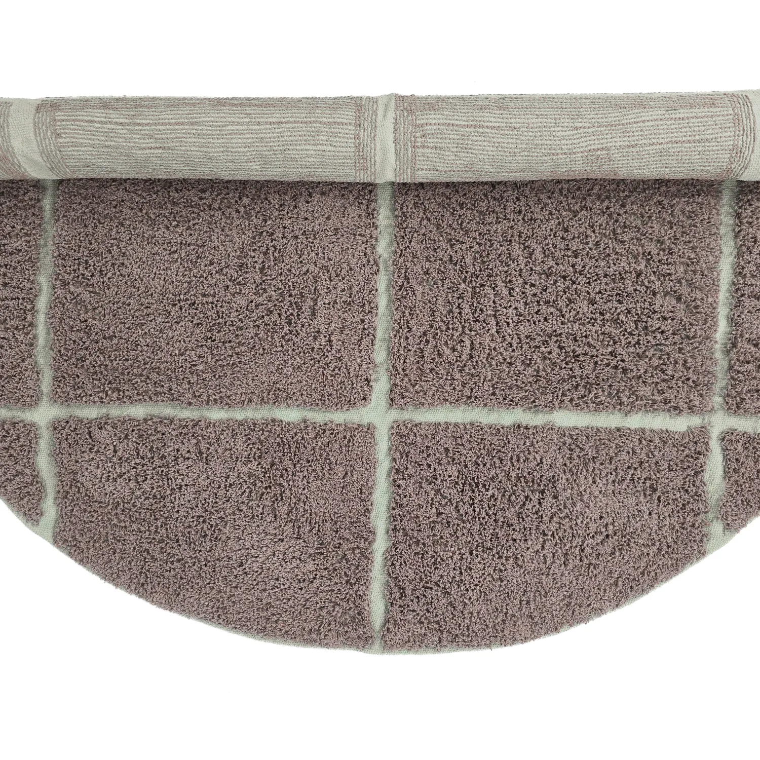 Tappeti rotondi - Bellevue Natural Cotton Shaggy (tortora/verde)