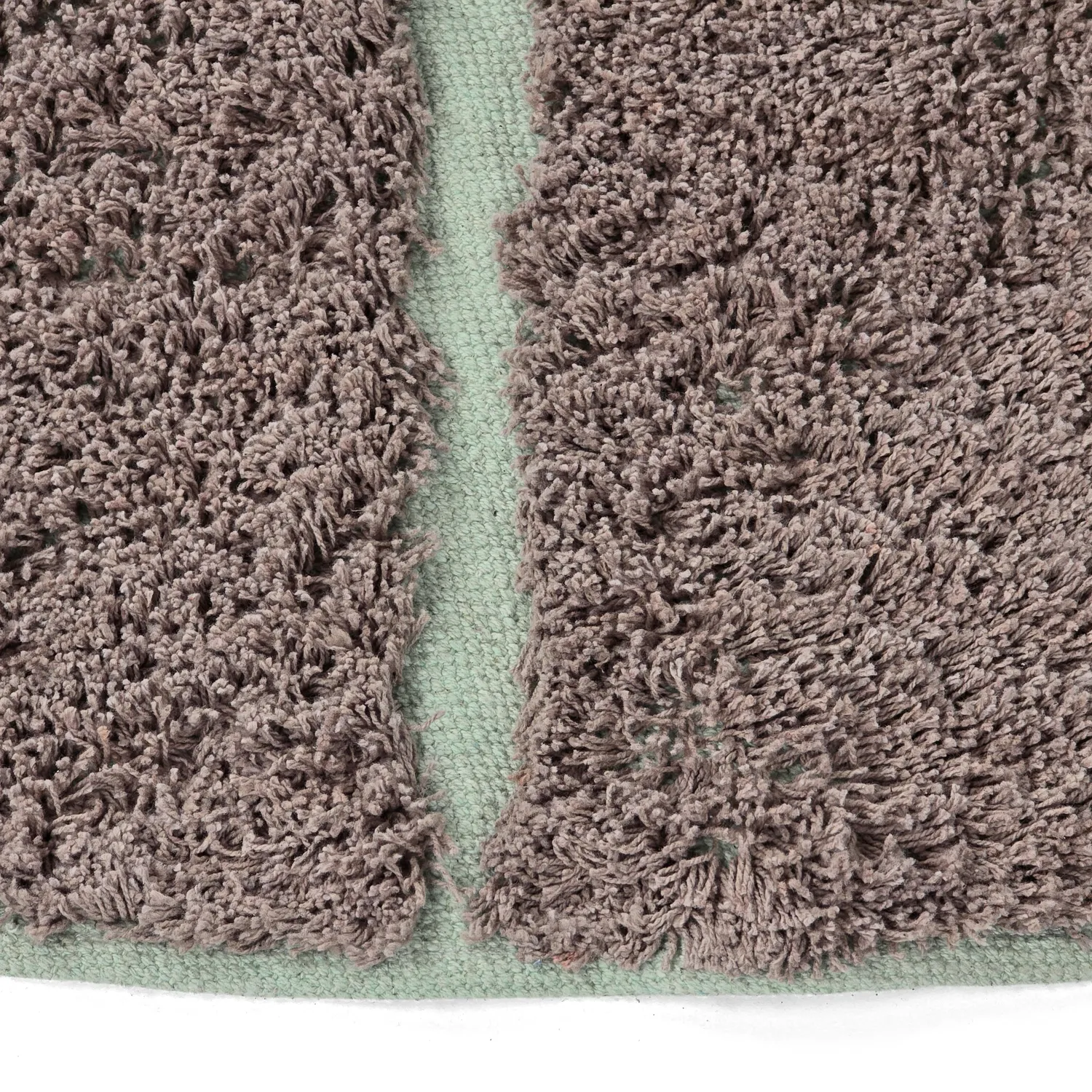 Tappeti rotondi - Bellevue Natural Cotton Shaggy (tortora/verde)