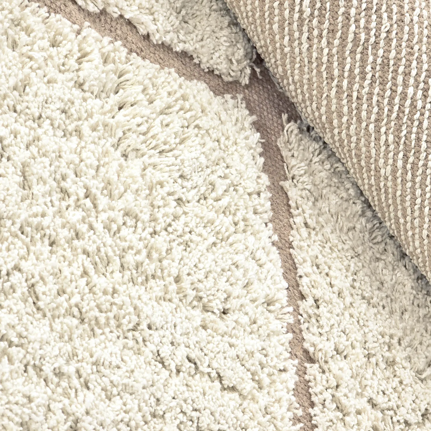 Tappeti rotondi - Bellevue Natural Cotton Shaggy (bianco sporco/beige)