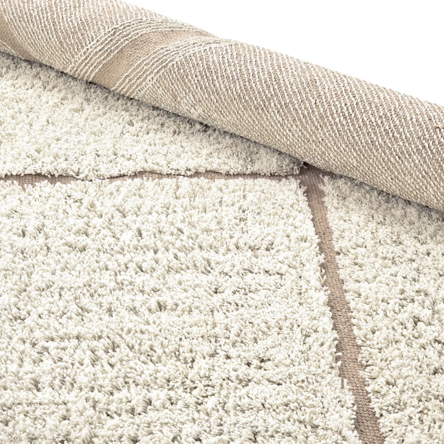 Tappeti rotondi - Bellevue Natural Cotton Shaggy (bianco sporco/beige)