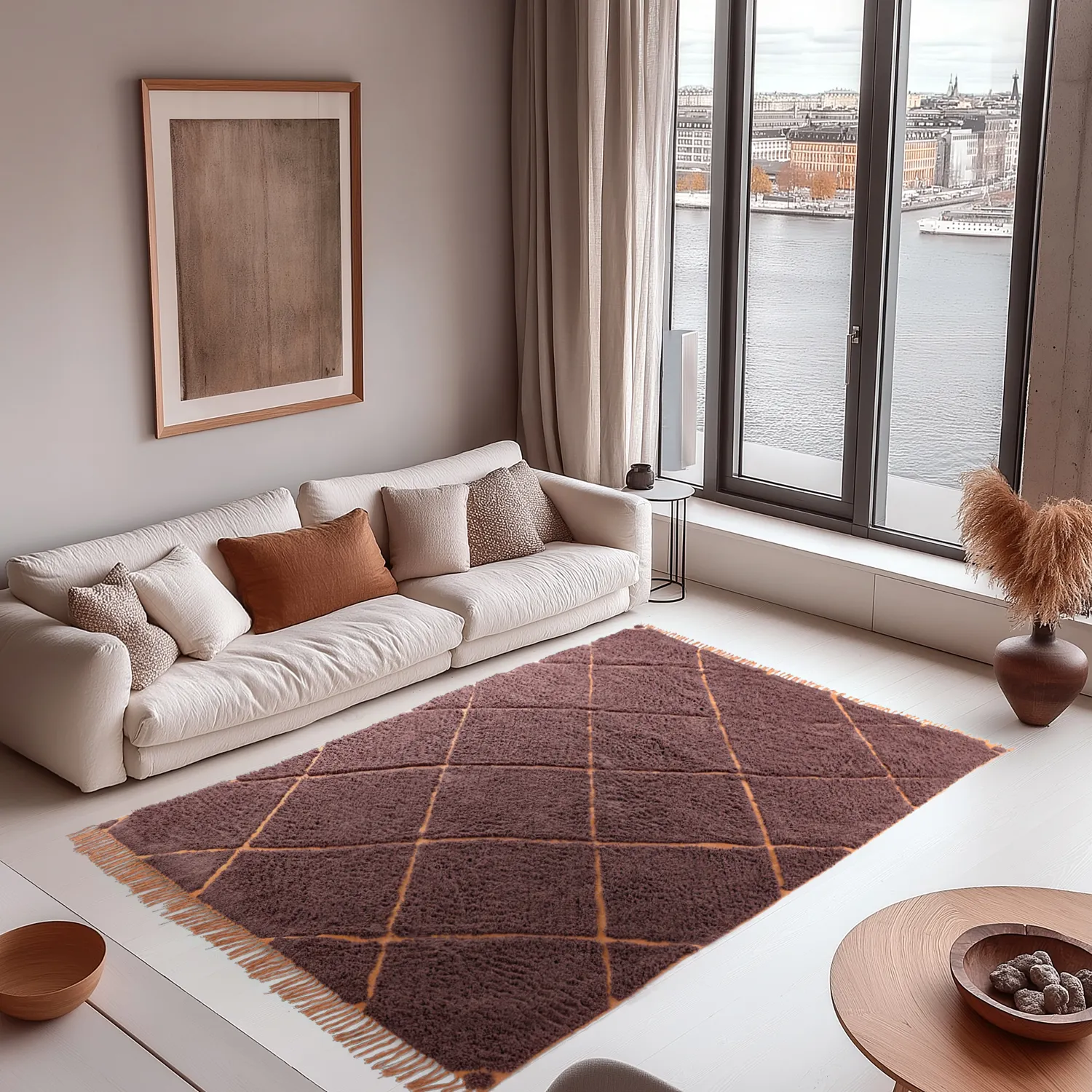 Tappeto A Pelo Lungo - Bellevue Natural Cotton Shaggy (rosso/arancione)