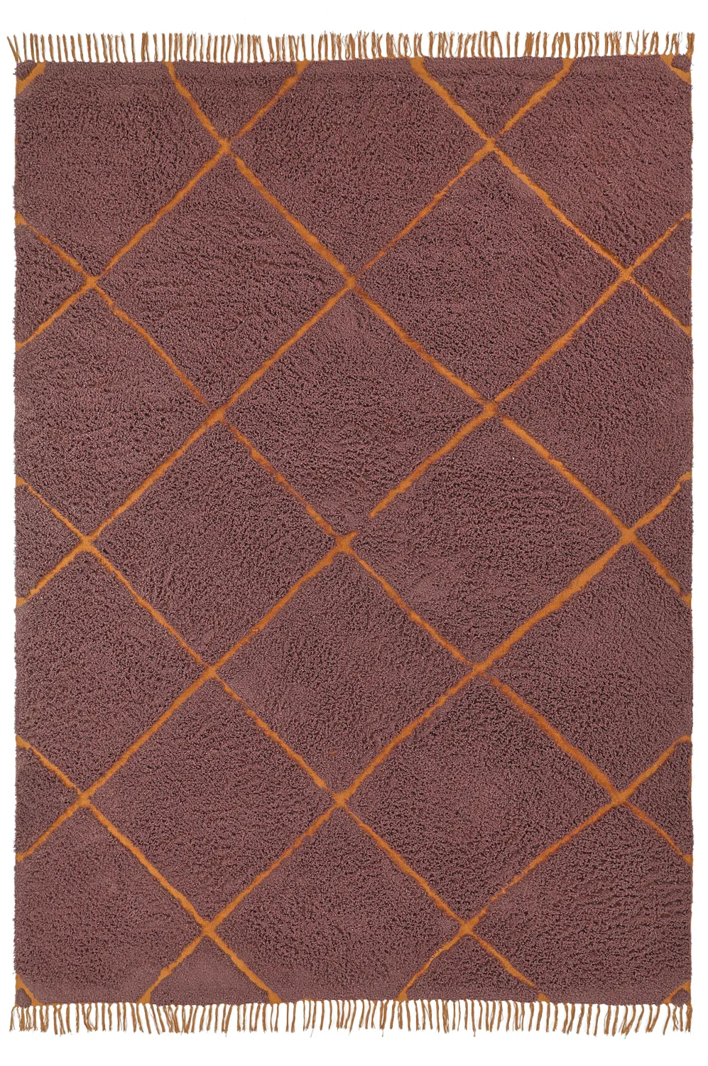 Tappeto A Pelo Lungo - Bellevue Natural Cotton Shaggy (rosso/arancione)