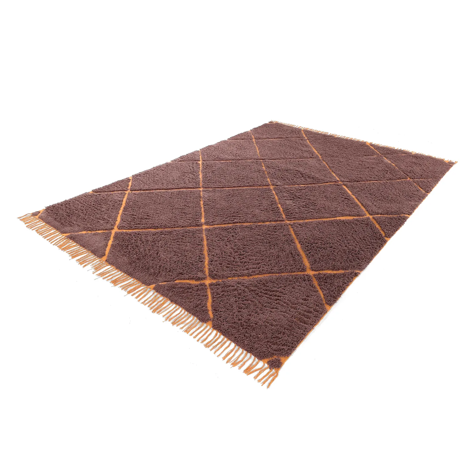 Tappeto A Pelo Lungo - Bellevue Natural Cotton Shaggy (rosso/arancione)