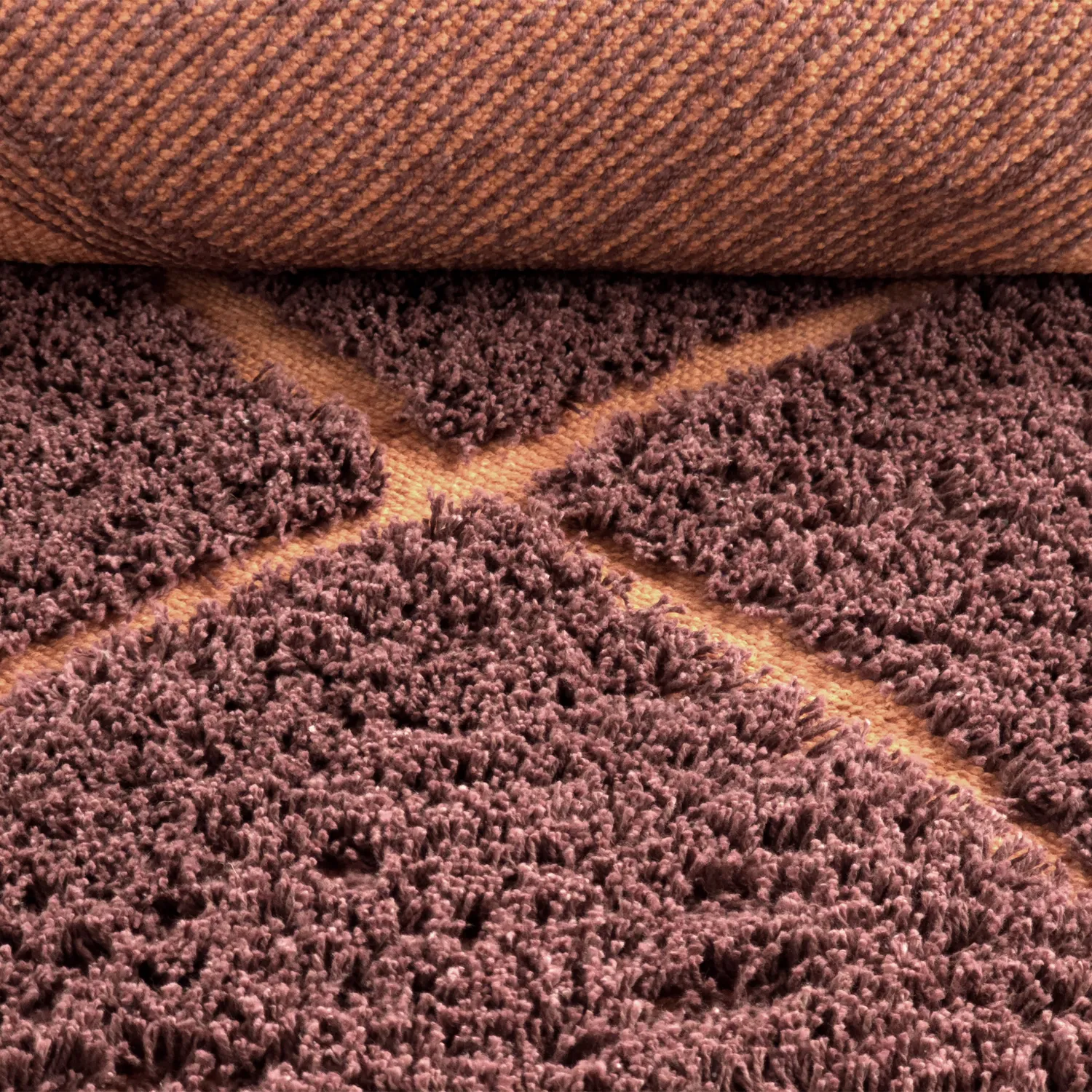 Tappeto A Pelo Lungo - Bellevue Natural Cotton Shaggy (rosso/arancione)