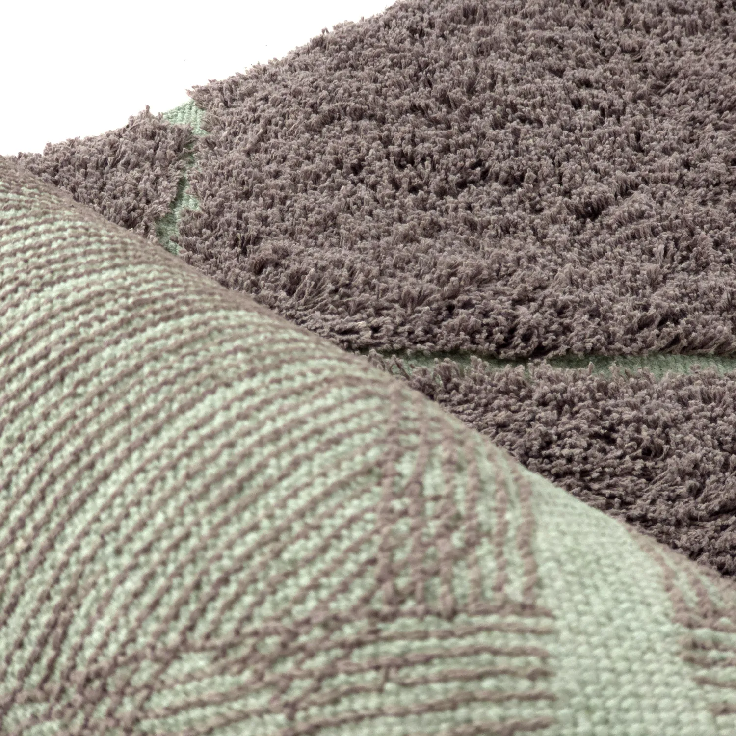 Tappeto A Pelo Lungo - Bellevue Natural Cotton Shaggy (tortora/verde)