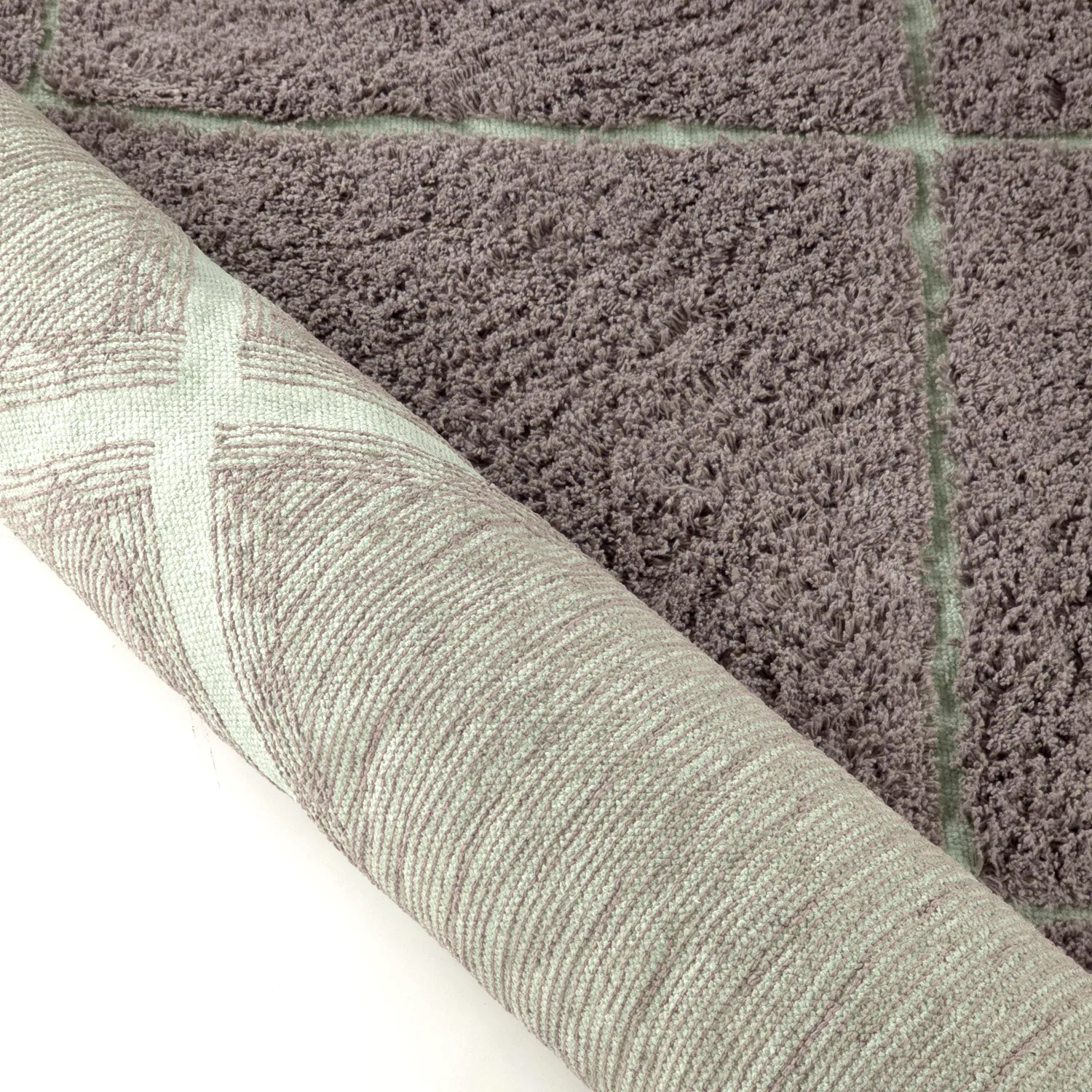 Tappeto A Pelo Lungo - Bellevue Natural Cotton Shaggy (tortora/verde)