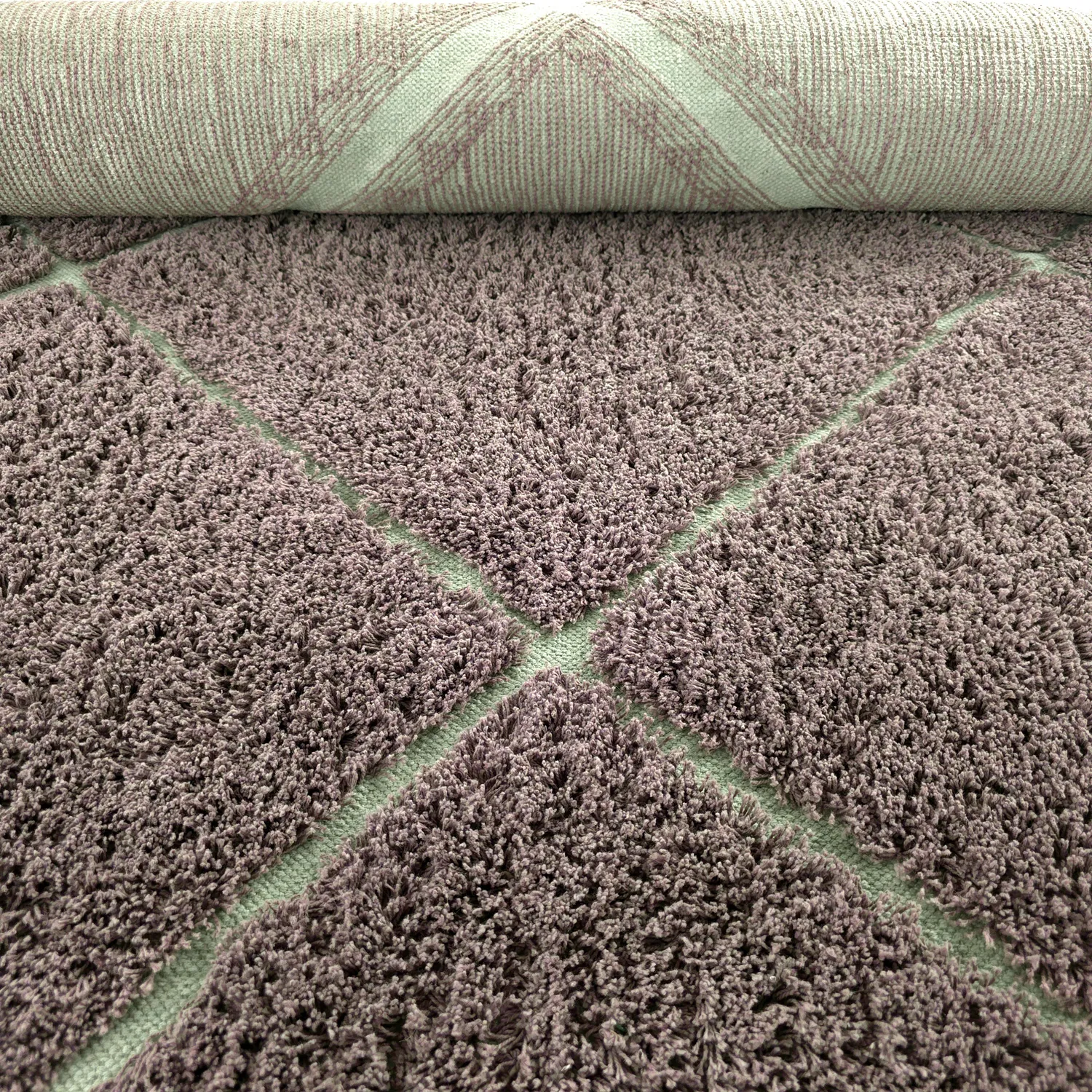 Tappeto A Pelo Lungo - Bellevue Natural Cotton Shaggy (tortora/verde)