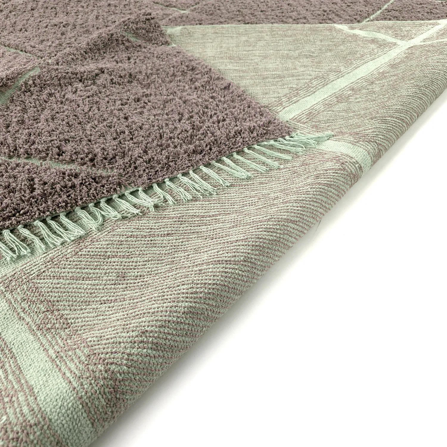 Tappeto A Pelo Lungo - Bellevue Natural Cotton Shaggy (tortora/verde)