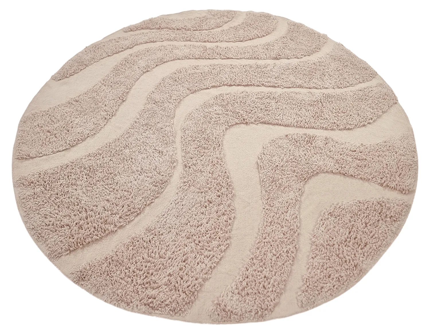 Tappeti rotondi - Bonnie Natural Cotton Shaggy (beige)