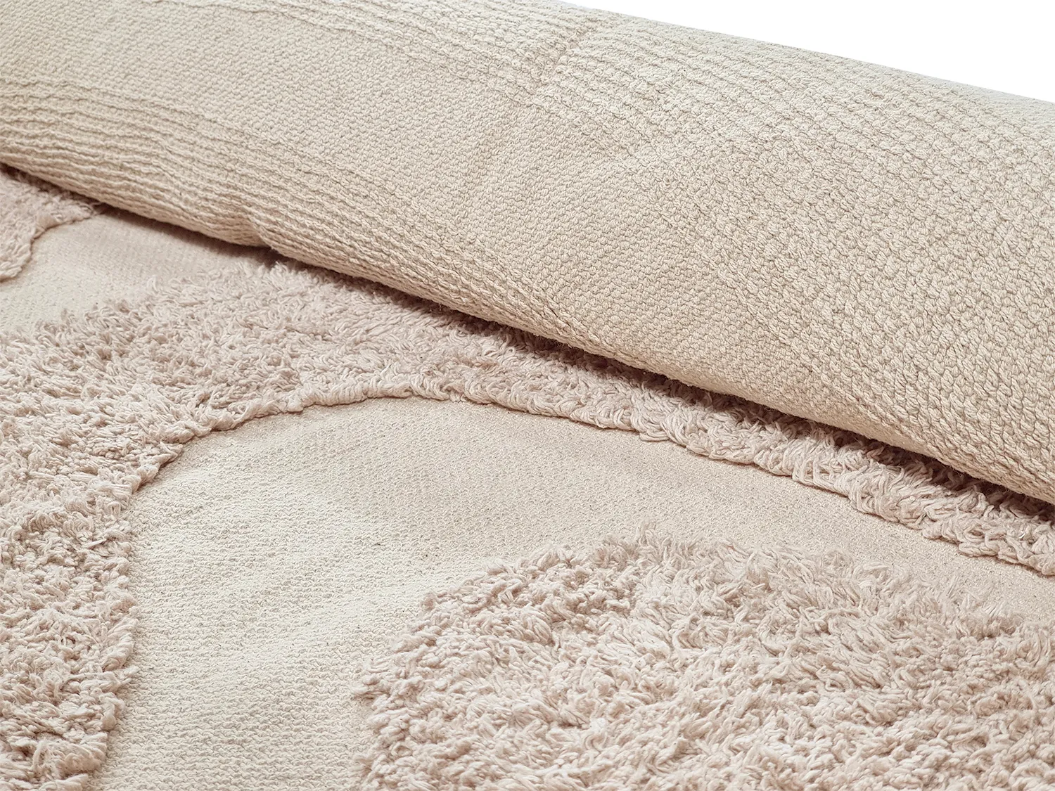 Tappeti rotondi - Bonnie Natural Cotton Shaggy (beige)