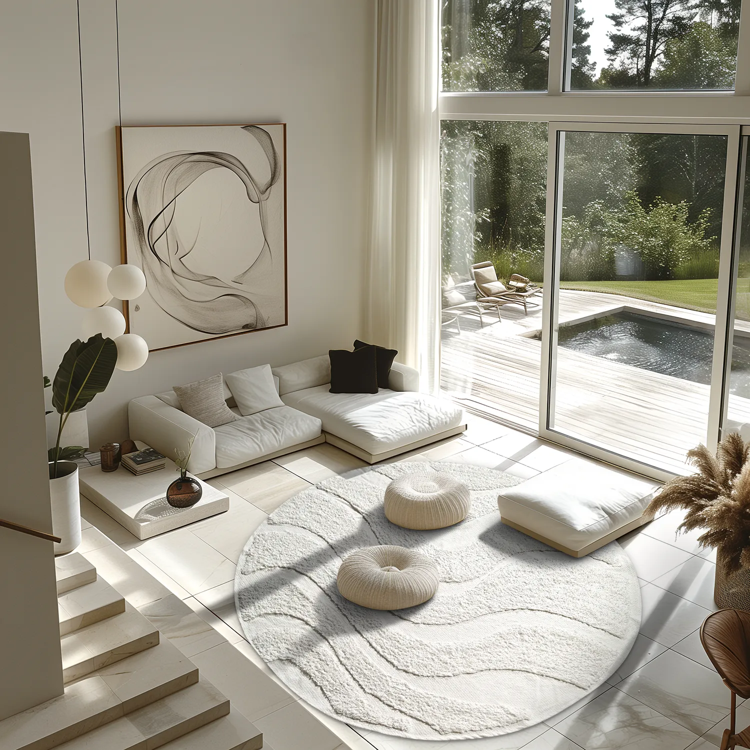 Tappeti rotondi - Bonnie Natural Cotton Shaggy (offwhite)