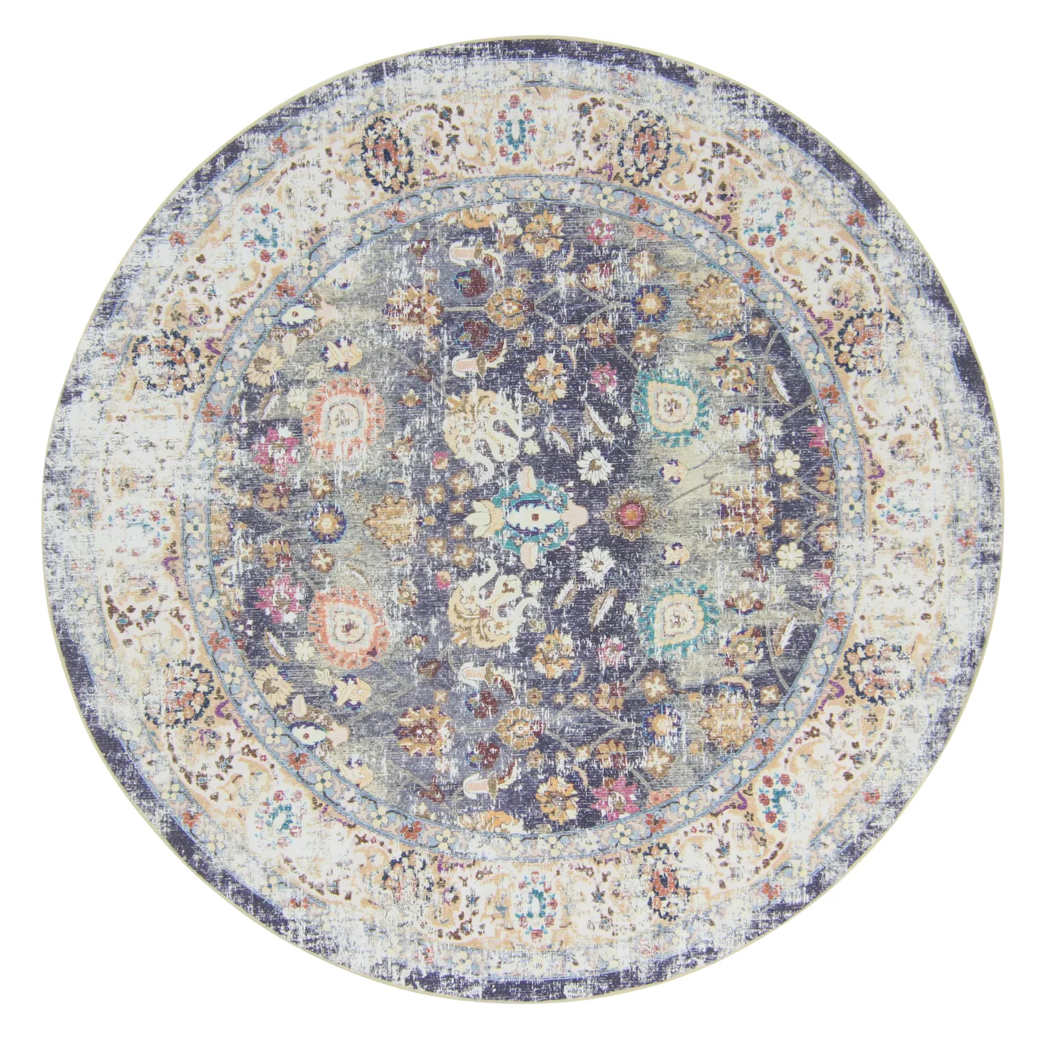 Tappeto rotondo - Bouhjar (blu/multi)