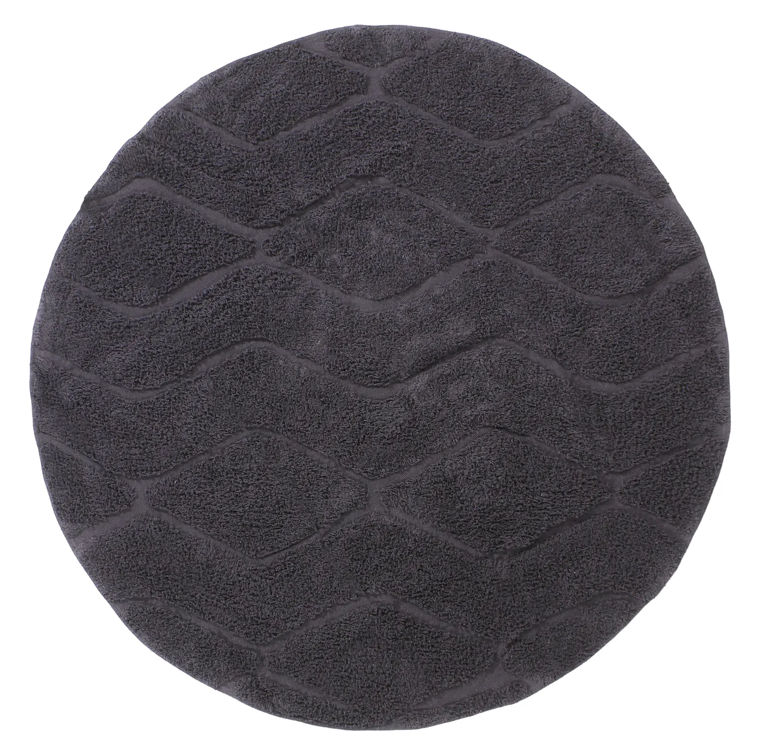 Tappeti rotondi - Brynn Natural Cotton Shaggy (nero)