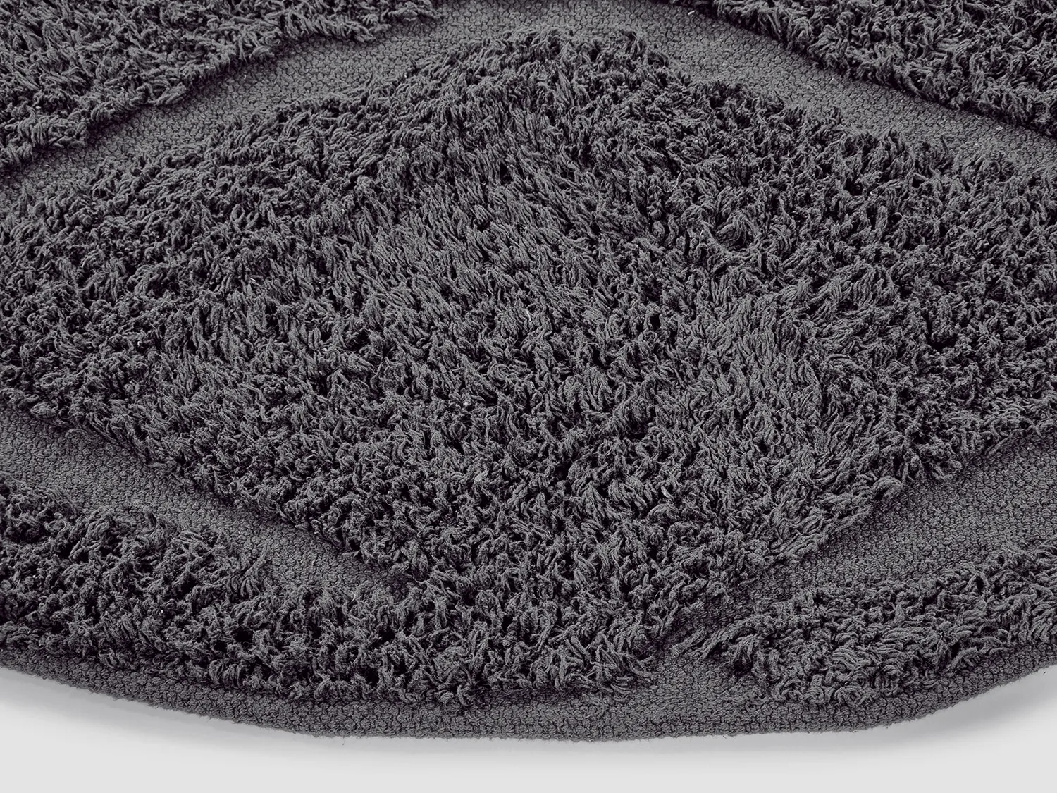 Tappeti rotondi - Brynn Natural Cotton Shaggy (nero)