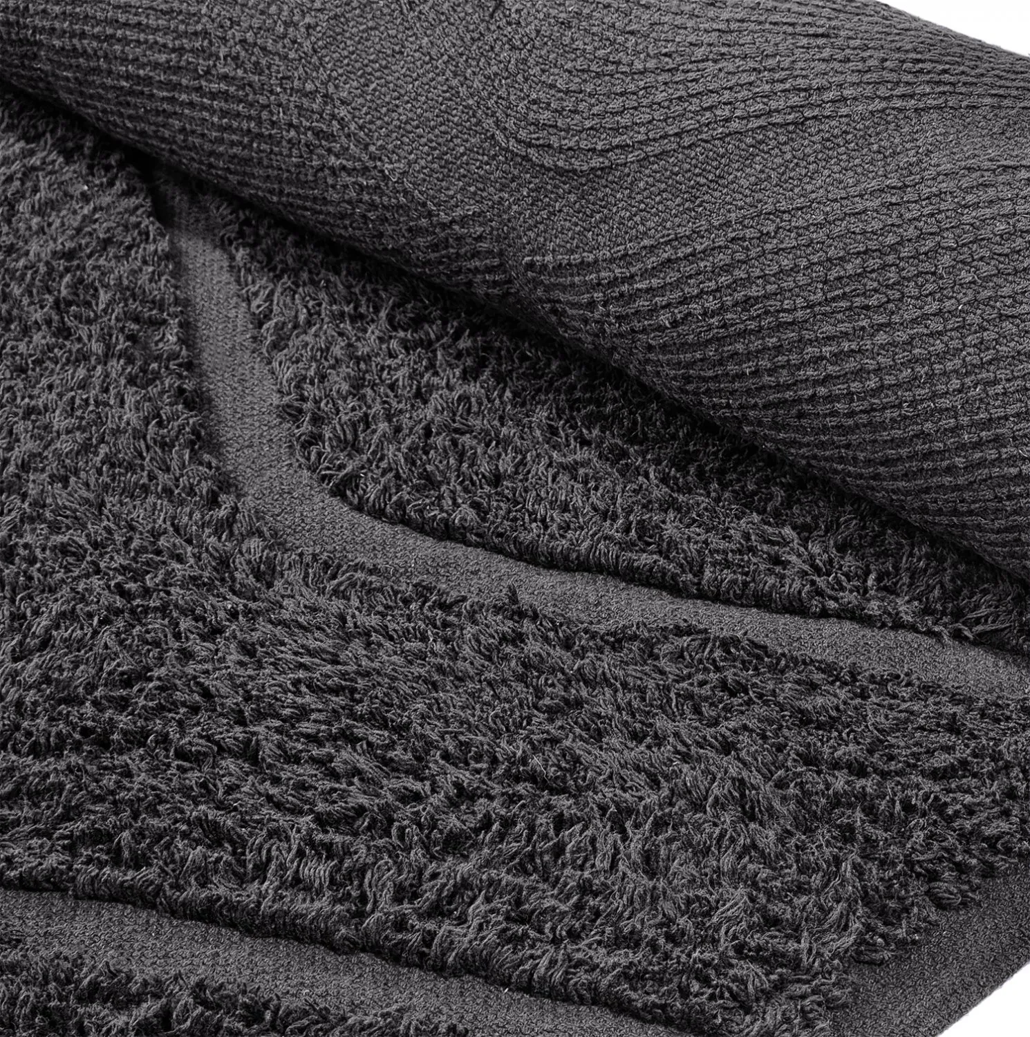 Tappeti rotondi - Brynn Natural Cotton Shaggy (nero)