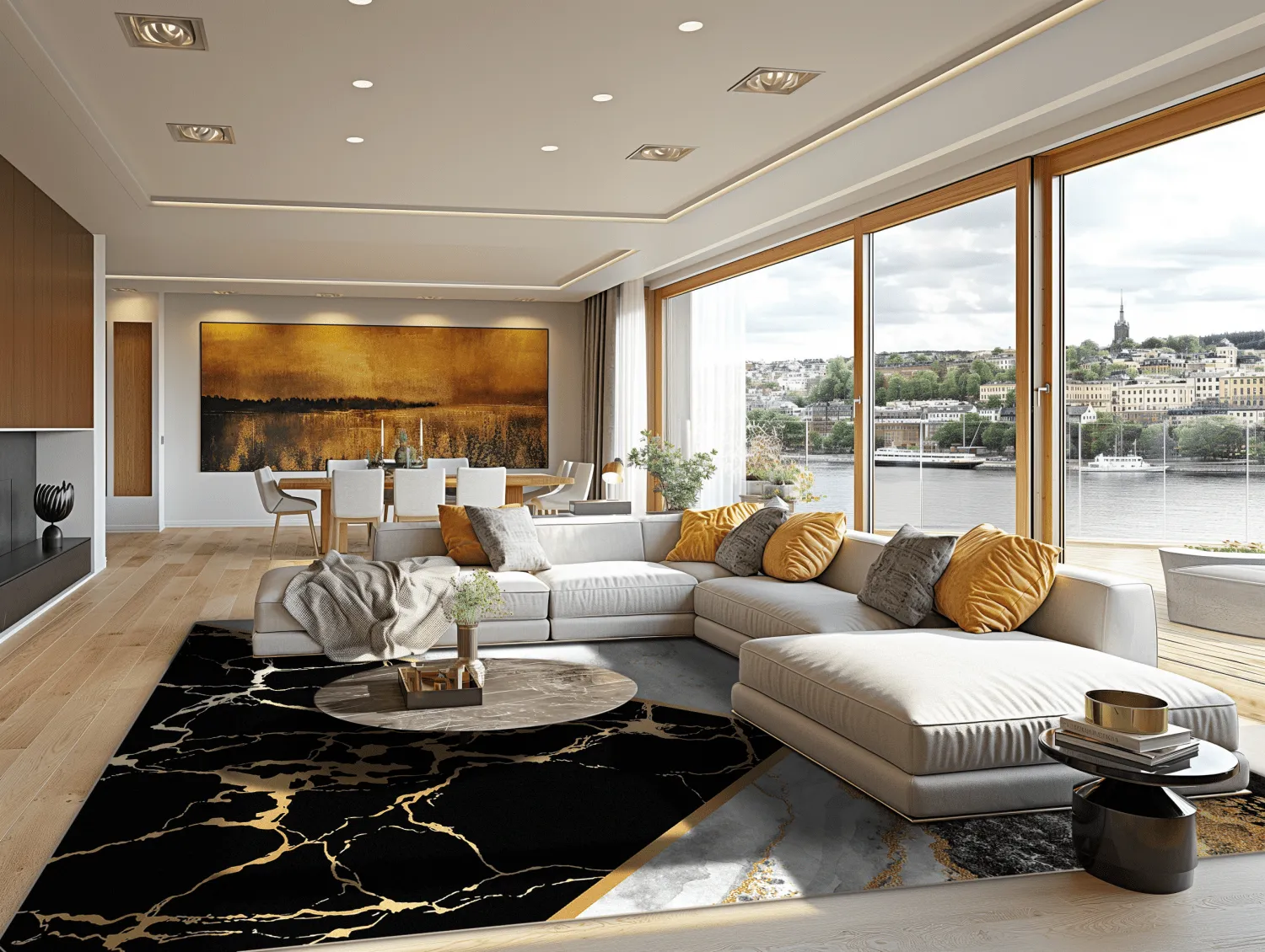 Tappeto Wilton - Cassa (grigio/nero/oro)