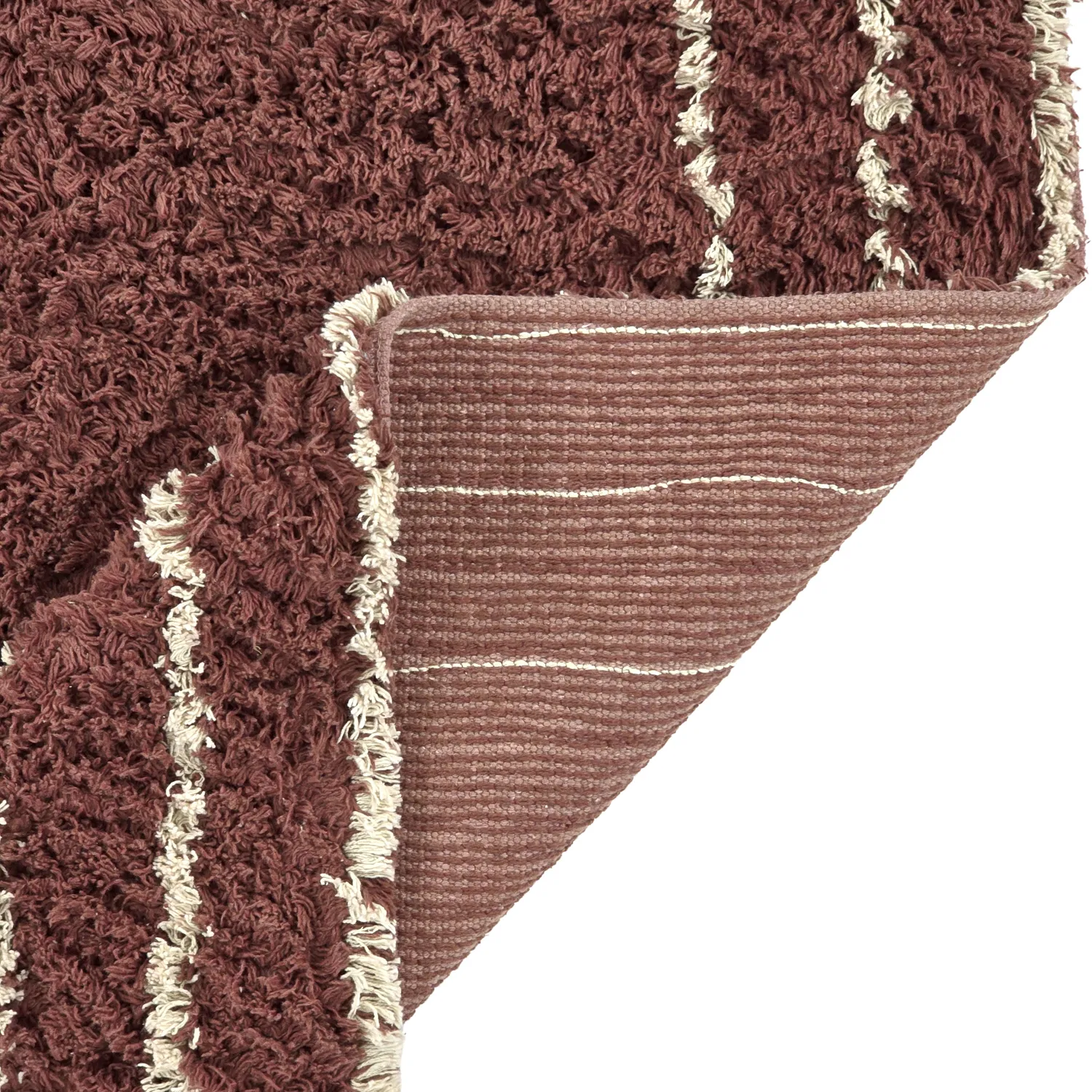 Tappeto A Pelo Lungo - Cataya Natural Cotton Shaggy (marrone/beige)