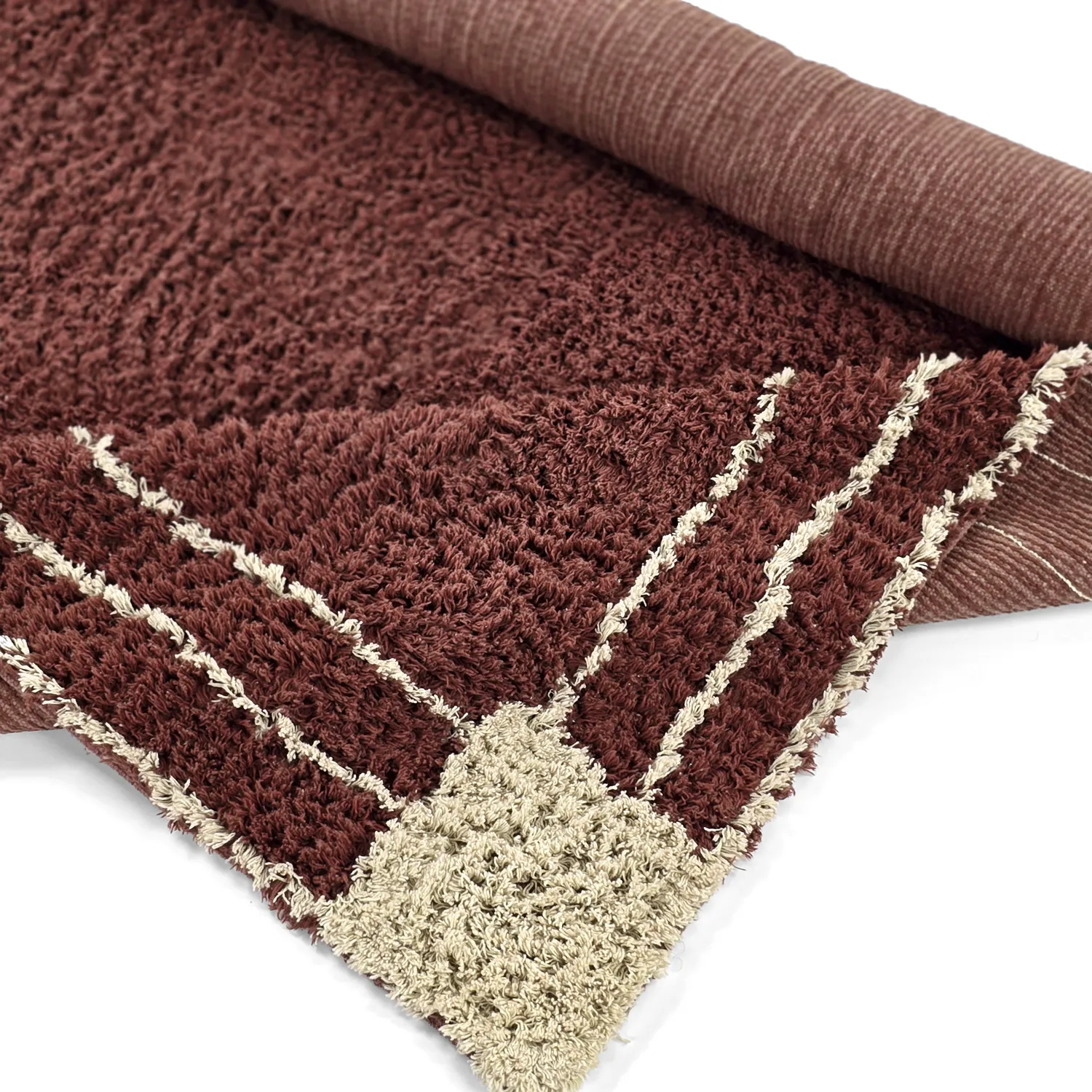 Tappeto A Pelo Lungo - Cataya Natural Cotton Shaggy (marrone/beige)