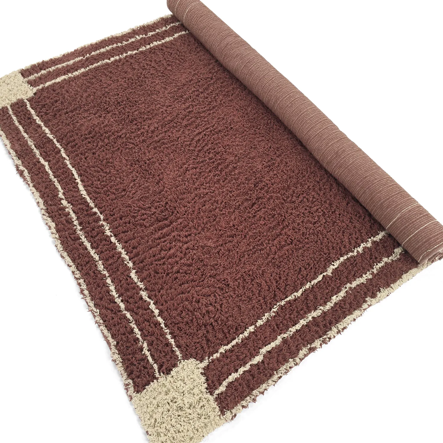 Tappeto A Pelo Lungo - Cataya Natural Cotton Shaggy (marrone/beige)