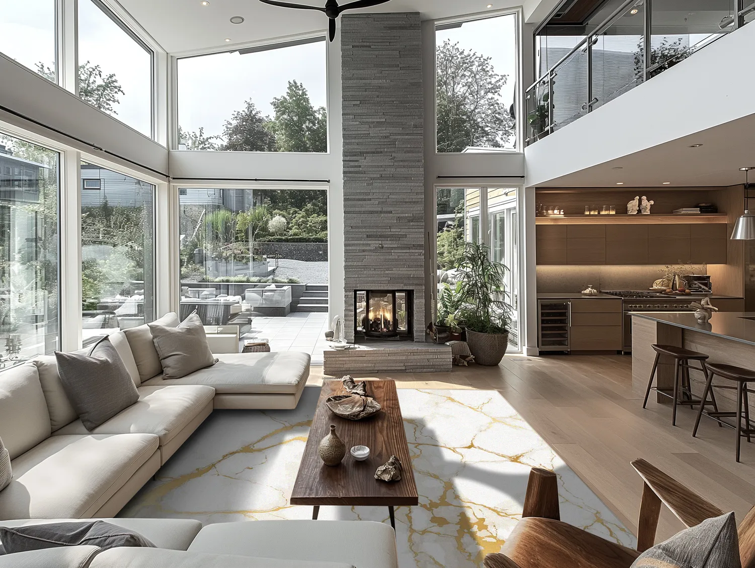 Tappeto Wilton - Cesina (stone/bianco/oro)