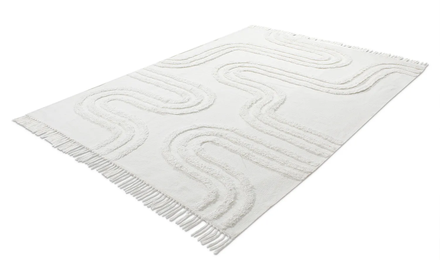 Tappeto A Pelo Lungo - Como Natural Cotton Shaggy (offwhite)