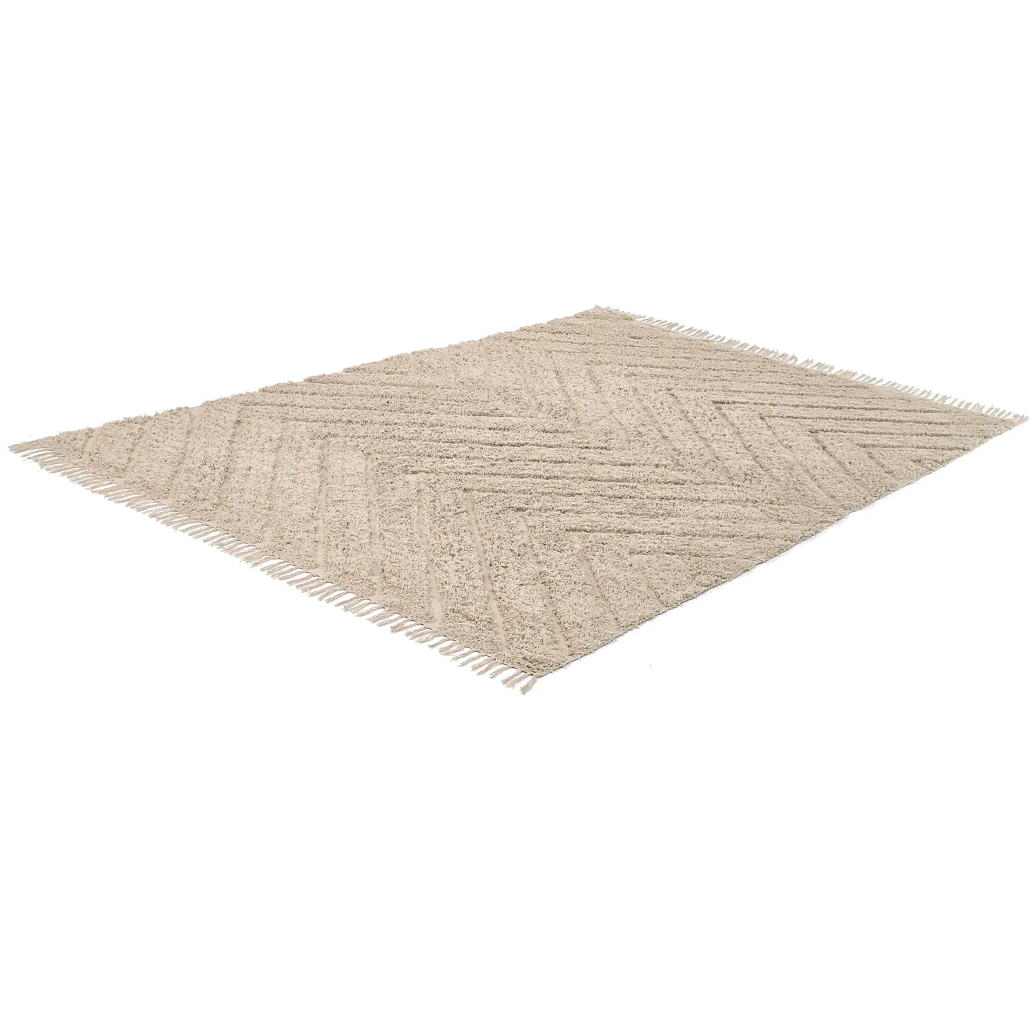 Tappeto A Pelo Lungo - Conara Natural Cotton Shaggy (beige)