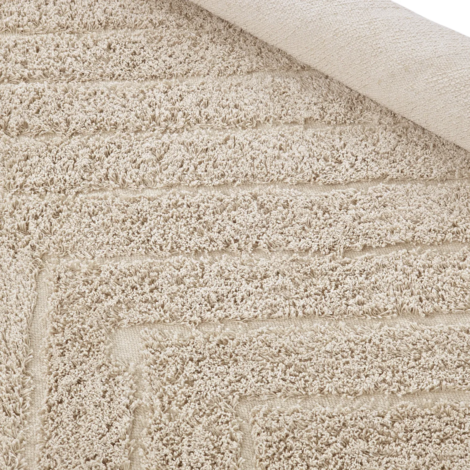 Tappeto A Pelo Lungo - Conara Natural Cotton Shaggy (beige)