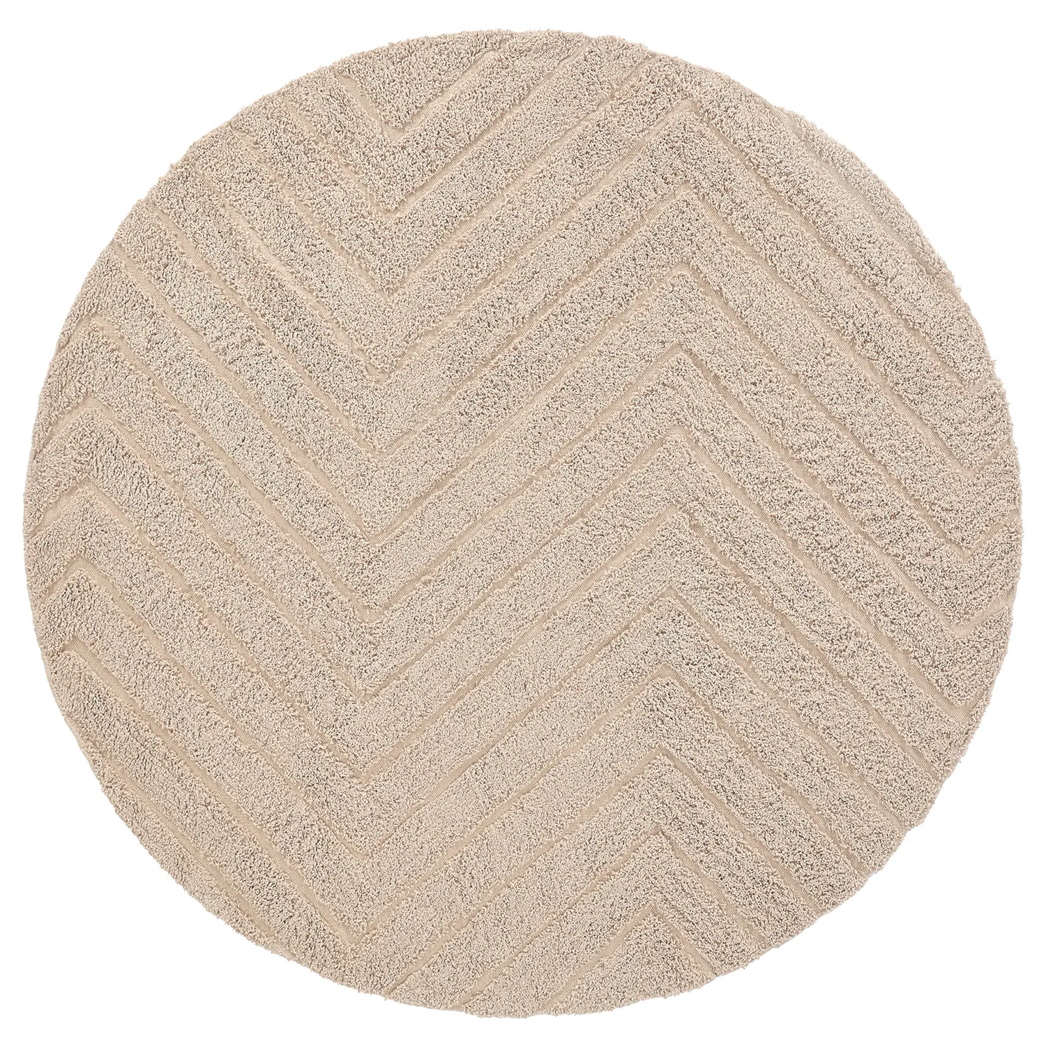 Tappeti rotondi - Conara Natural Cotton Shaggy (beige)