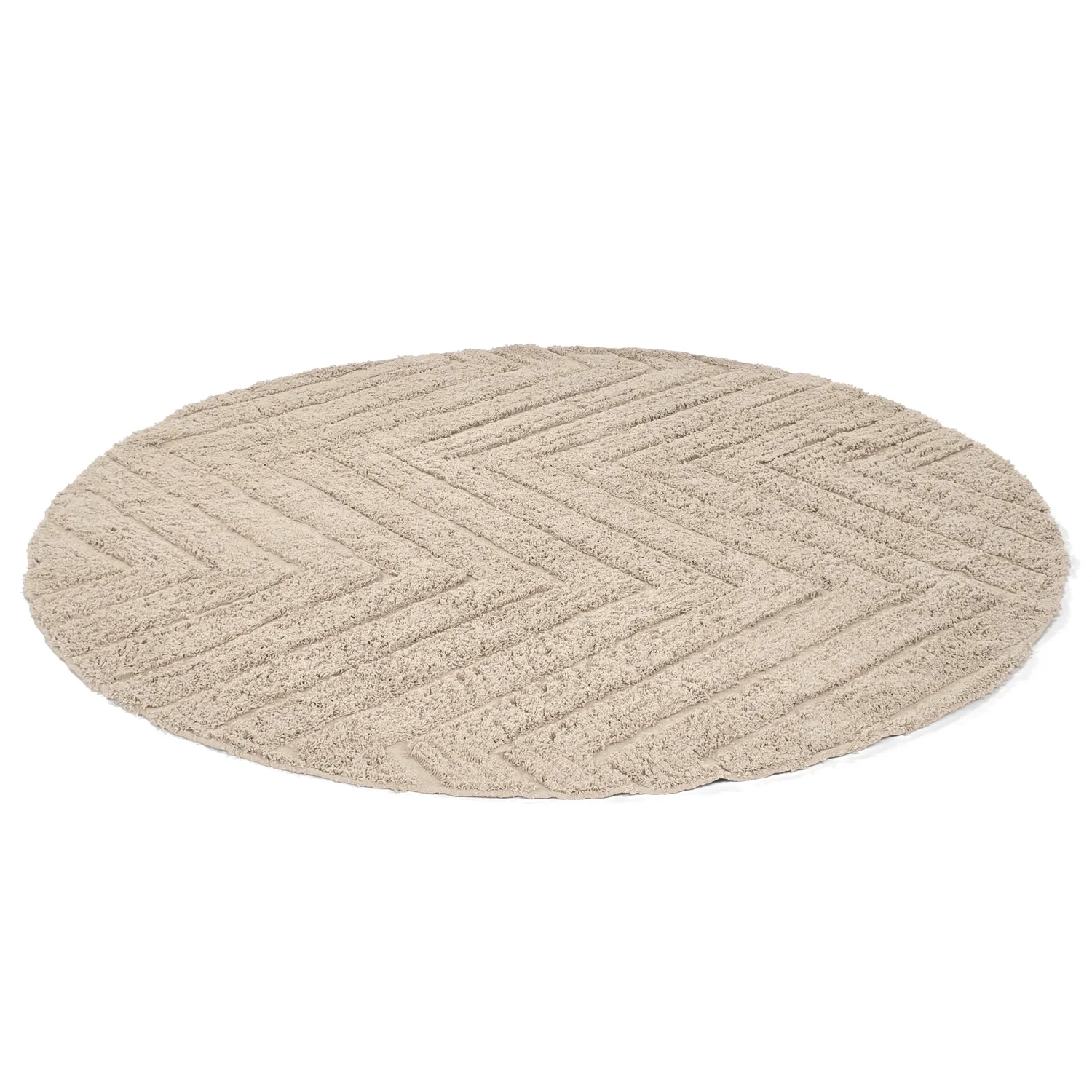 Tappeti rotondi - Conara Natural Cotton Shaggy (beige)