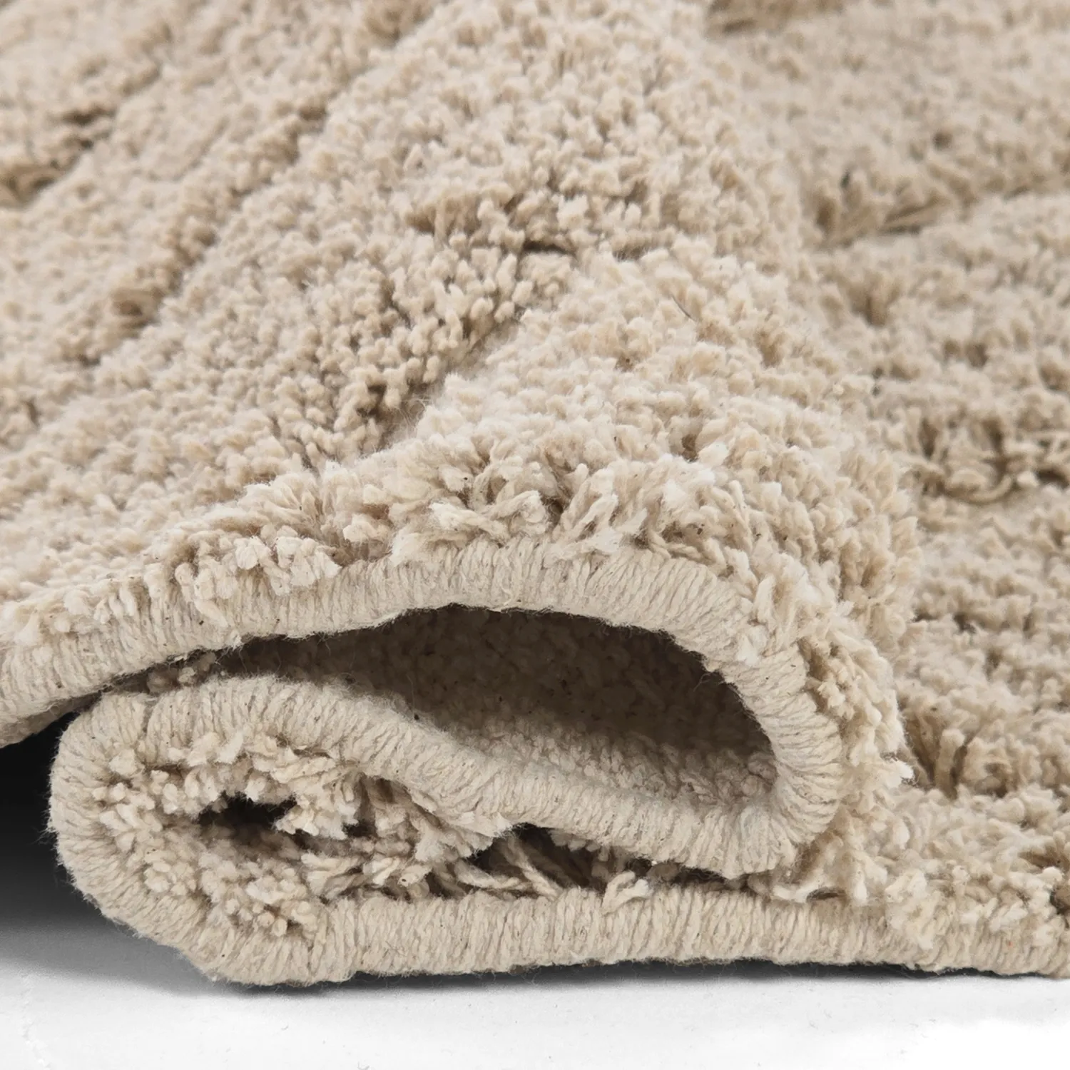 Tappeti rotondi - Conara Natural Cotton Shaggy (beige)