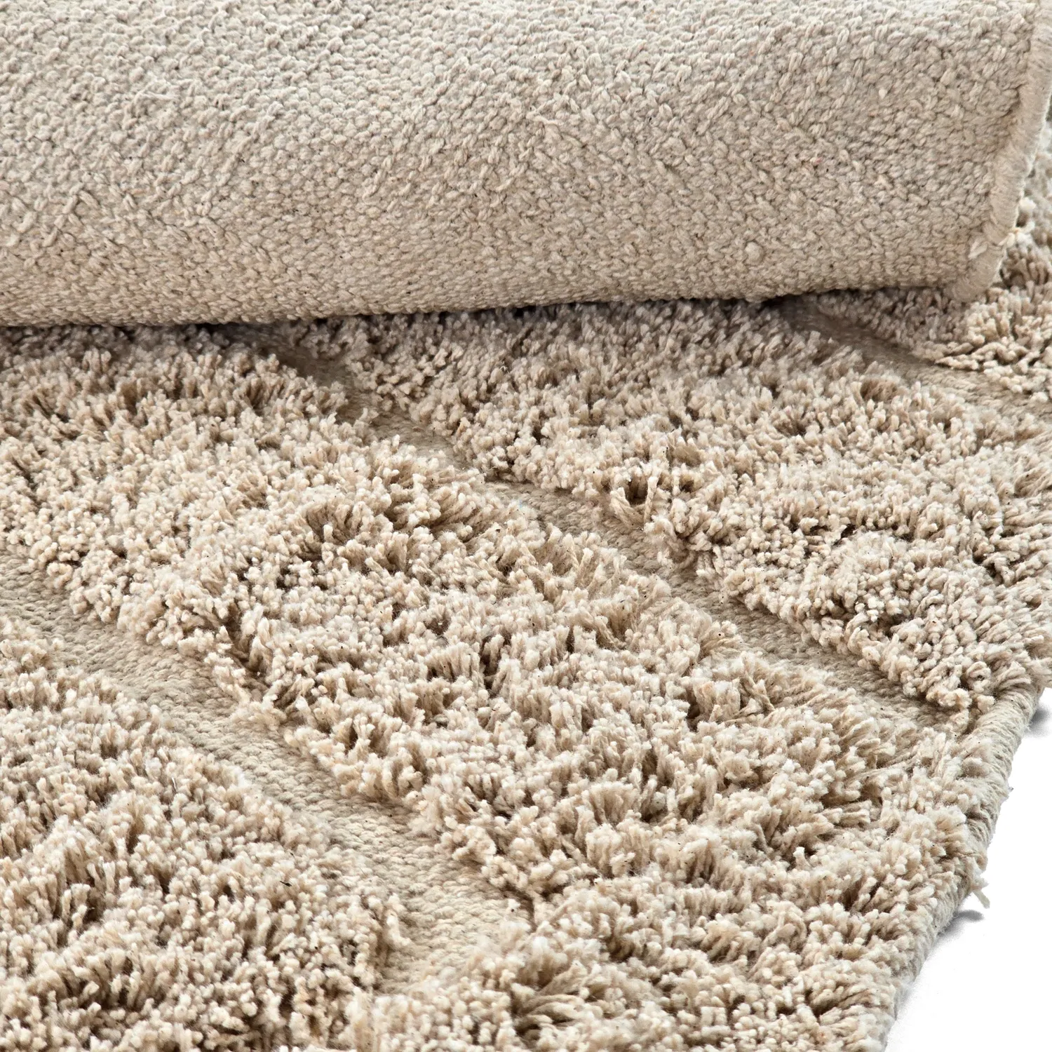 Tappeti rotondi - Conara Natural Cotton Shaggy (beige)
