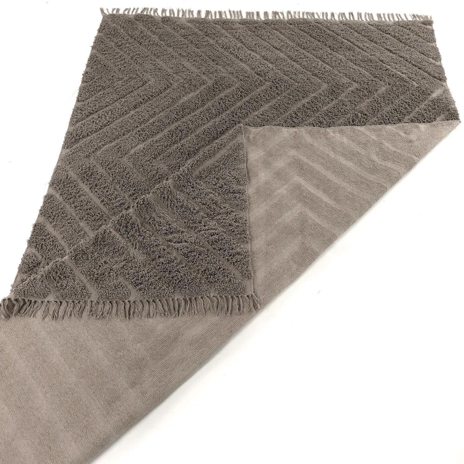 Tappeto A Pelo Lungo - Conara Natural Cotton Shaggy (tortora)