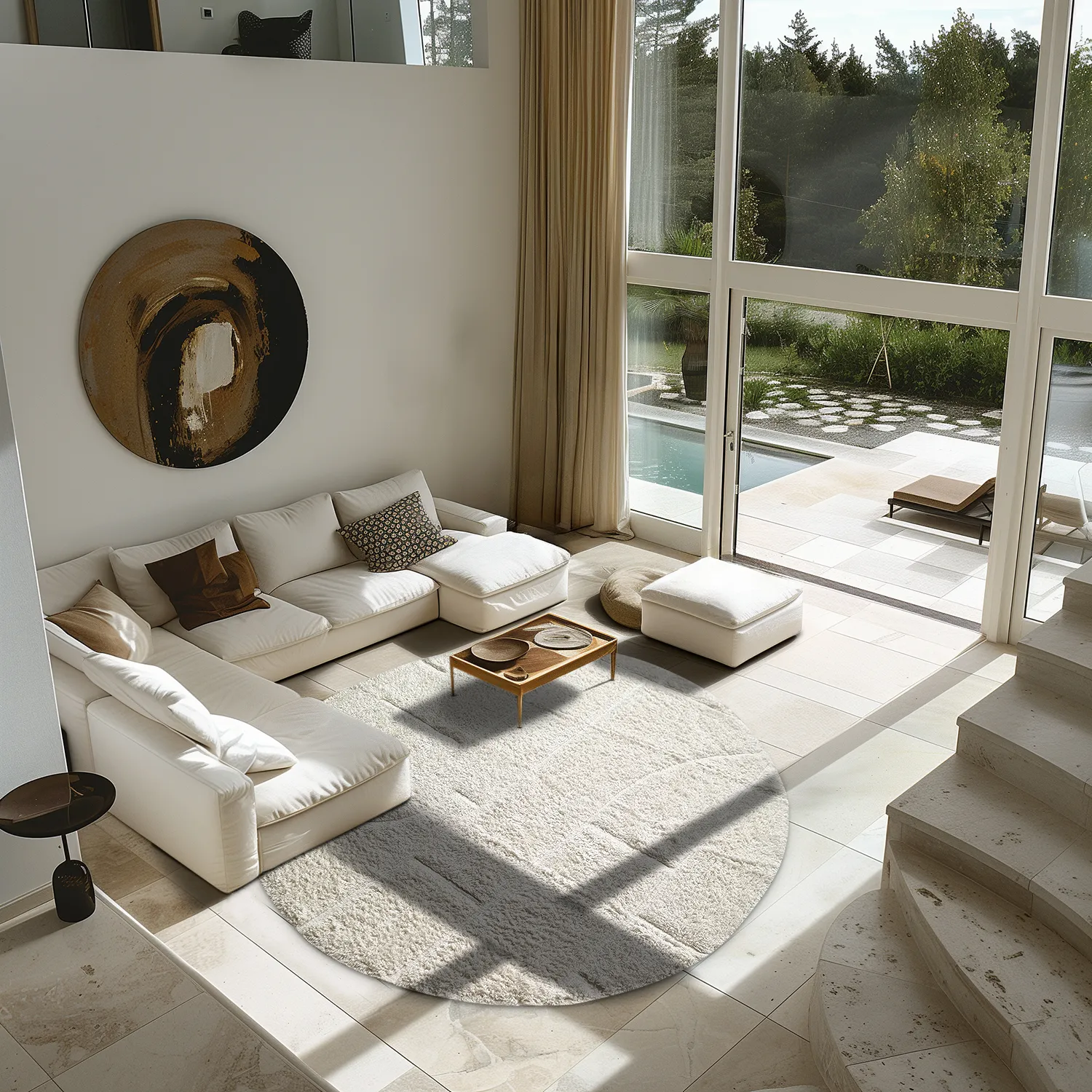 Tappeti rotondi - Cremona Natural Cotton Shaggy (offwhite)