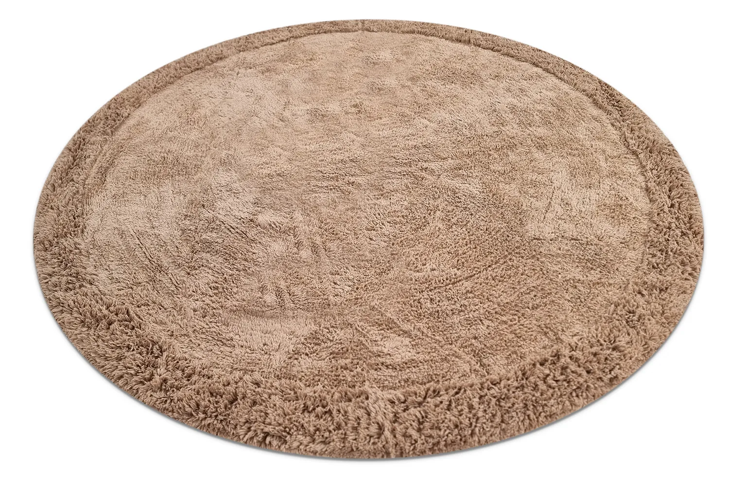 Tappeti rotondi - Ebba Natural Cotton Shaggy (marrone)