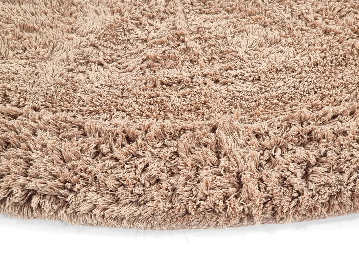 Tappeti rotondi - Ebba Natural Cotton Shaggy (marrone)