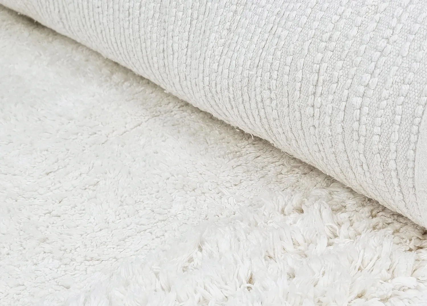 Tappeti rotondi - Ebba Natural Cotton Shaggy (offwhite)
