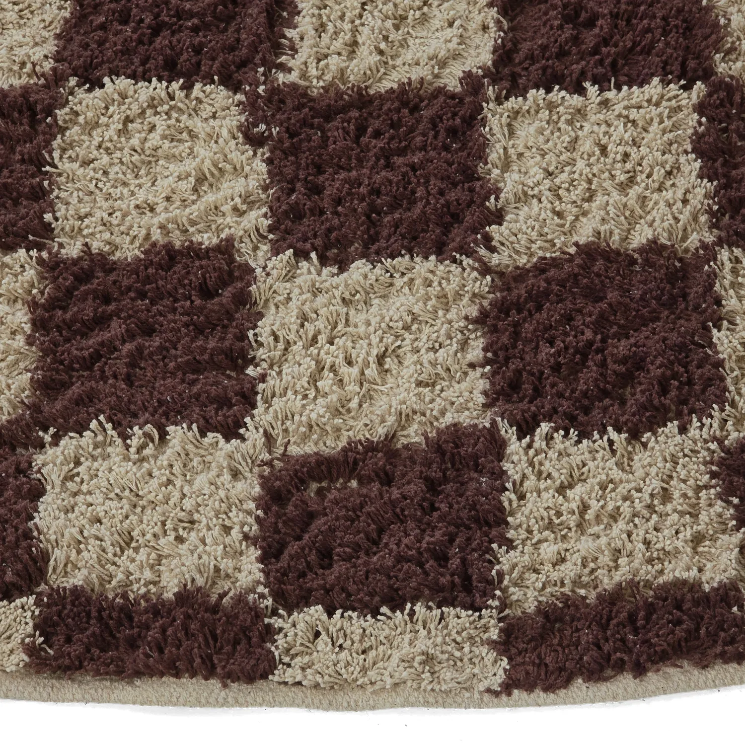 Tappeti rotondi - Elsey Natural Cotton Shaggy (beige/marrone)