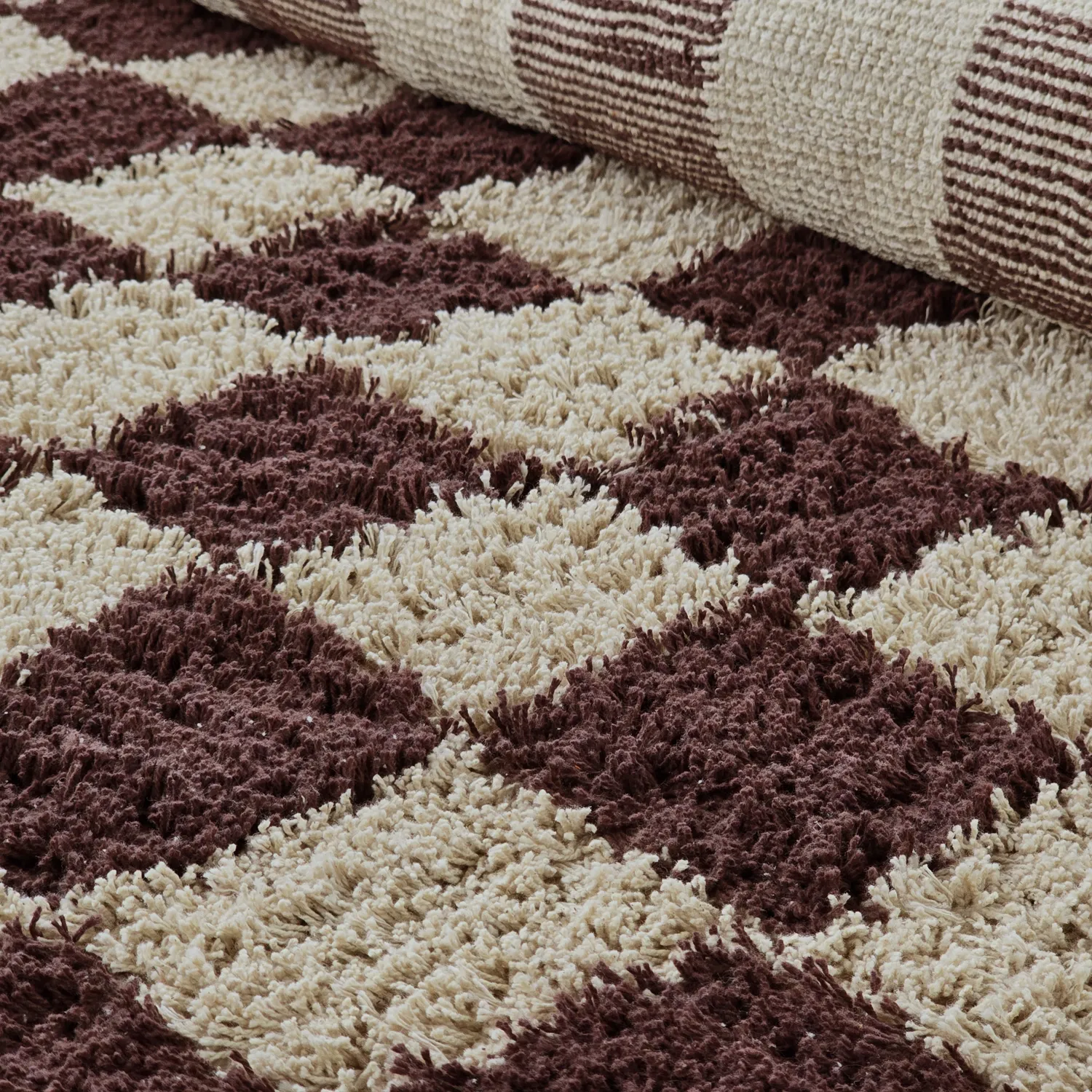 Tappeti rotondi - Elsey Natural Cotton Shaggy (beige/marrone)