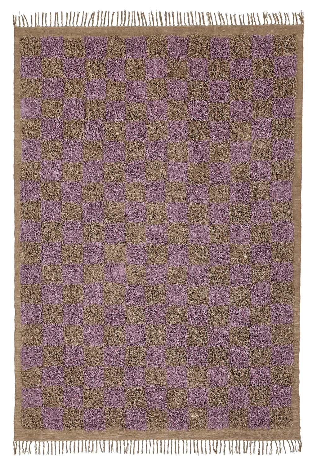 Tappeto A Pelo Lungo - Elsey Natural Cotton Shaggy (marrone/viola)