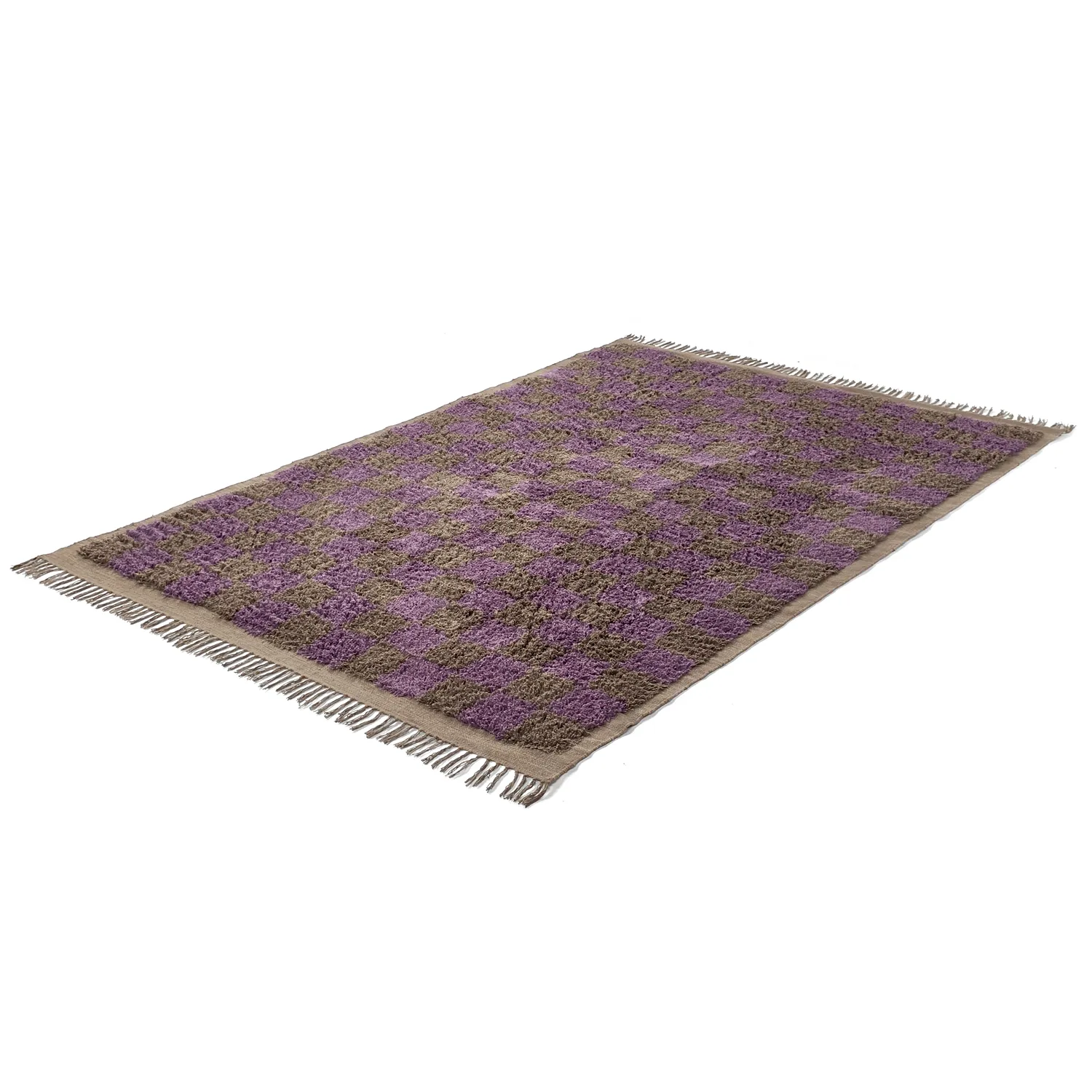 Tappeto A Pelo Lungo - Elsey Natural Cotton Shaggy (marrone/viola)