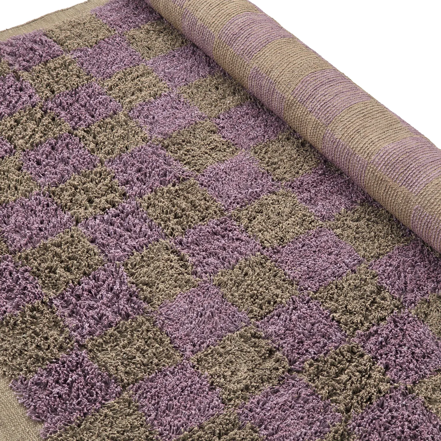 Tappeto A Pelo Lungo - Elsey Natural Cotton Shaggy (marrone/viola)